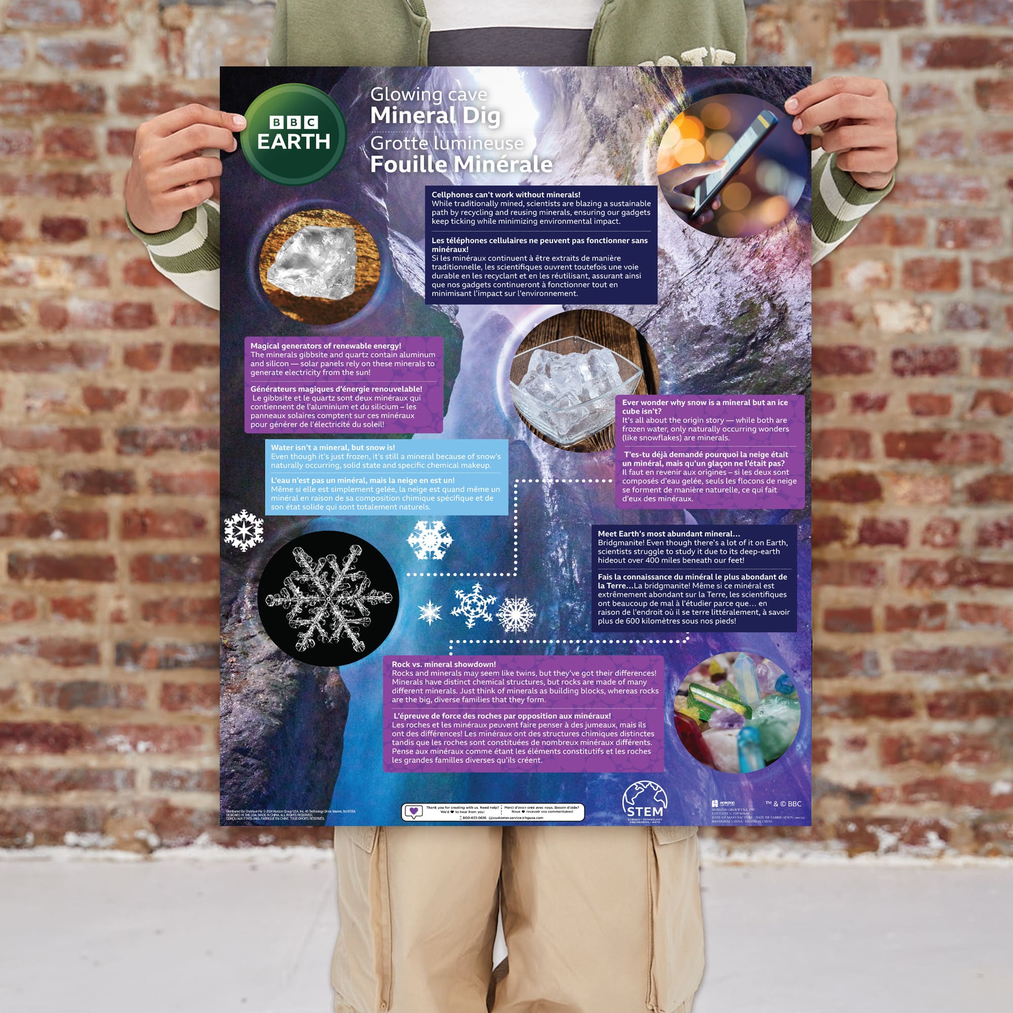 Trousse d’excavation de minéraux des cavernes brillants de BBC Earth