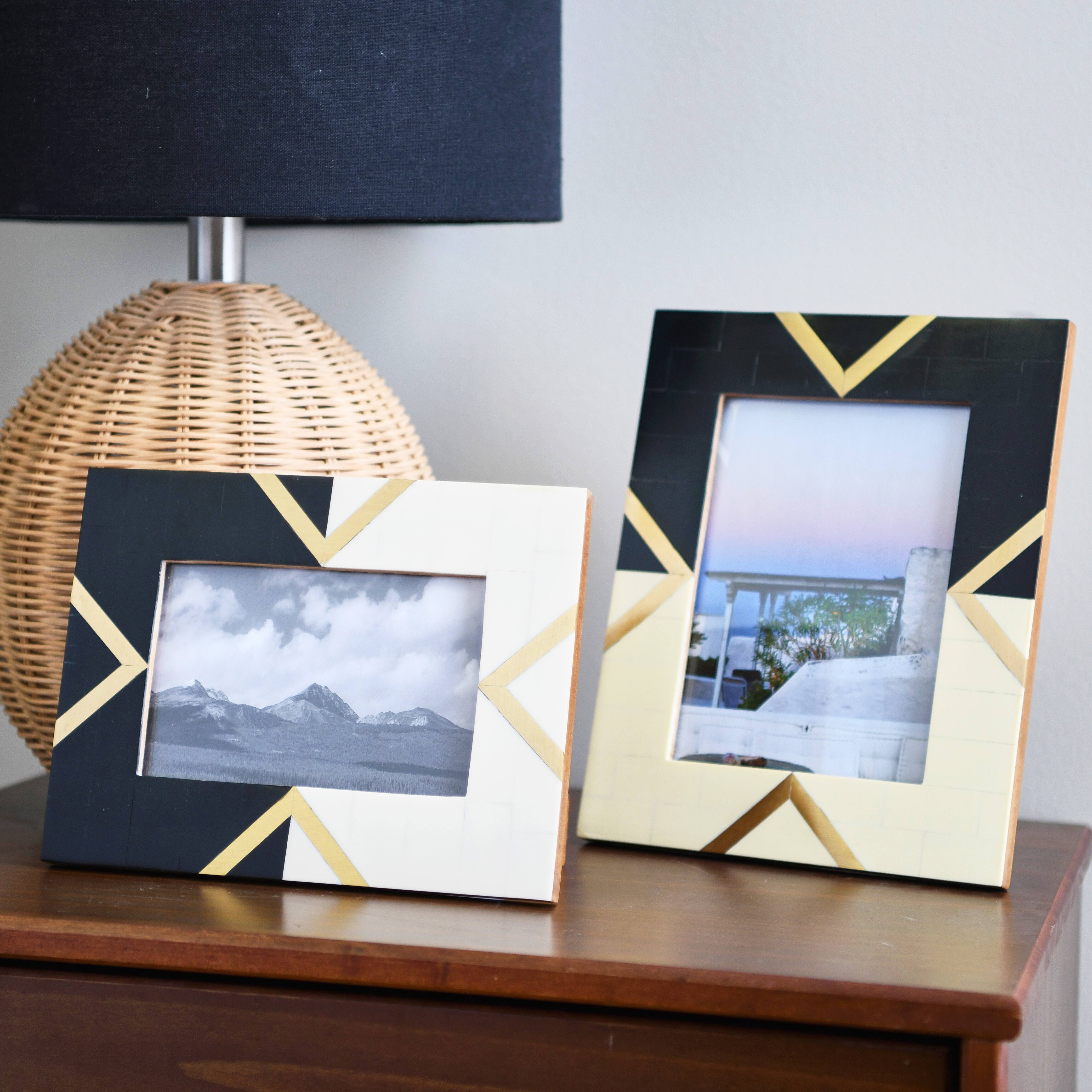 2 Pack Black &#x26; Cream Photo Frame