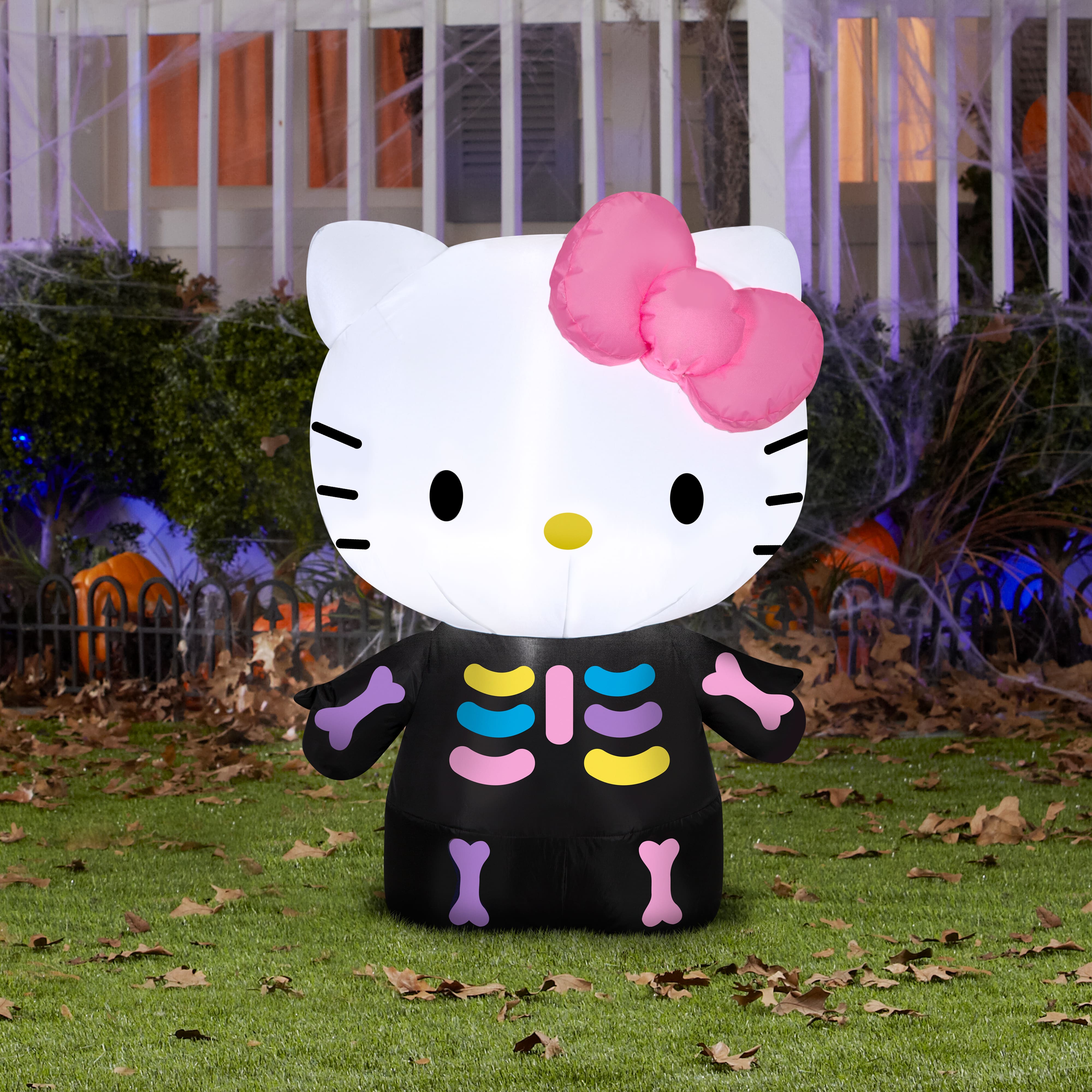 3ft. Airblown&#xAE; Inflatable Halloween Hello Kitty Neon Skeleton