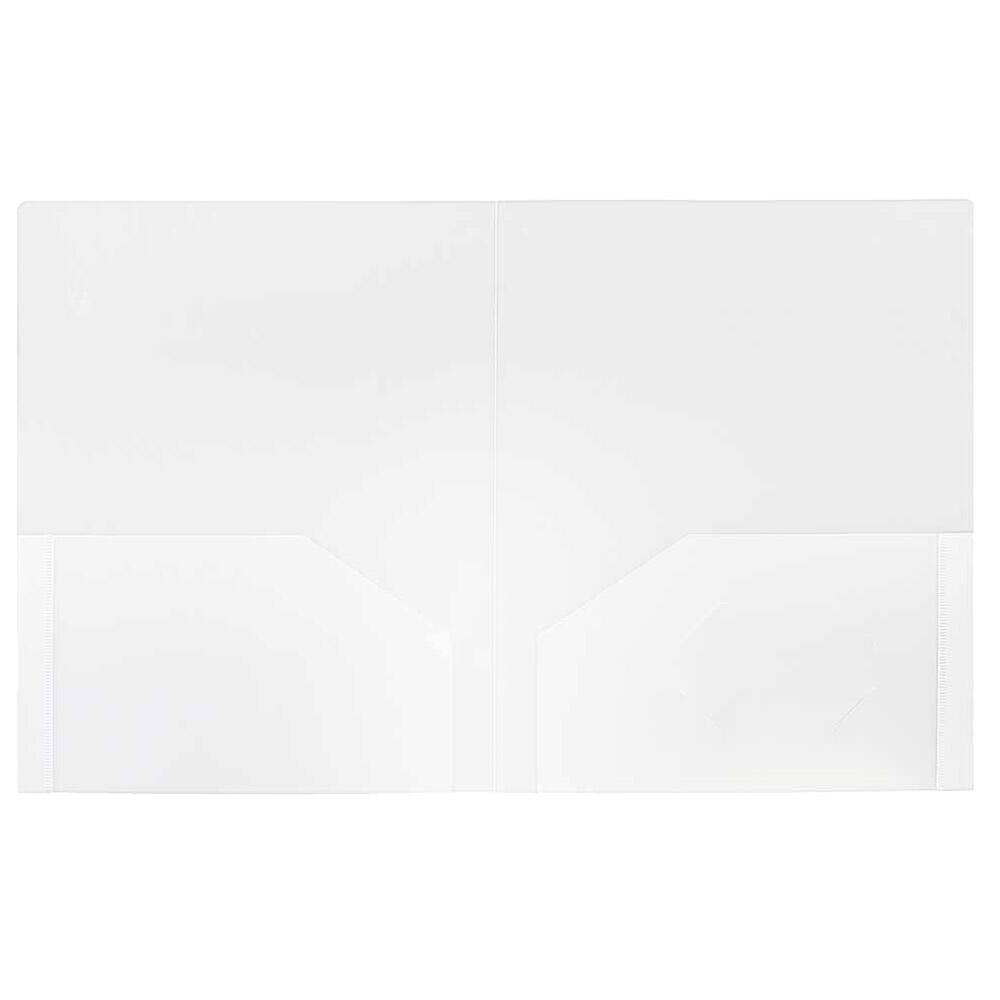 JAM Paper Heavy Duty Plastic 2-Pocket Folders, 6ct.