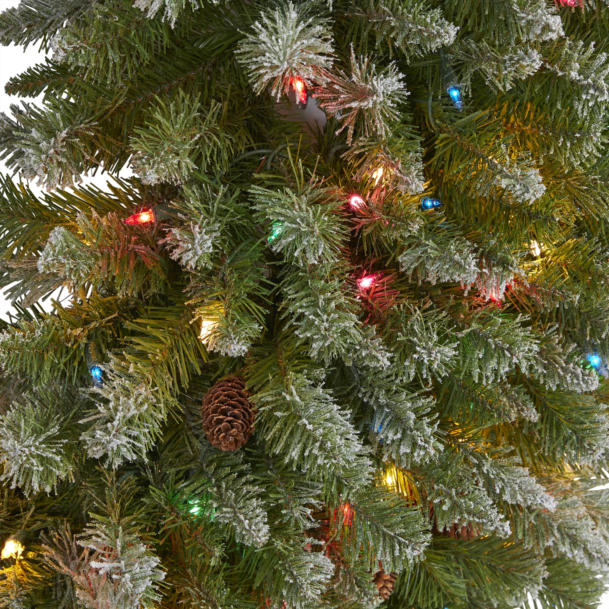 5ft. Pre-Lit Flocked Artificial Christmas Wreath