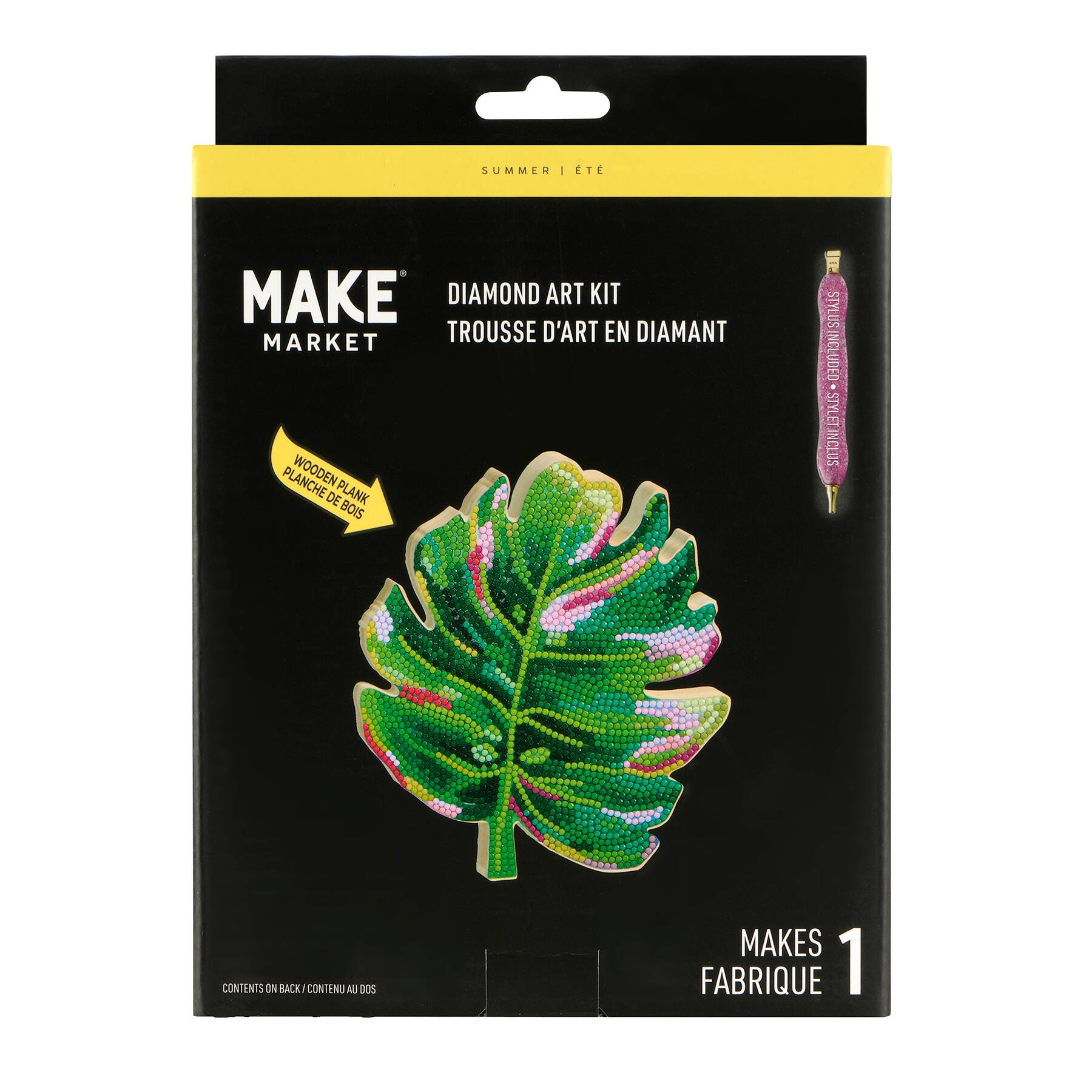 Palm Leaf Wood Block Diamond Art Kit by Make Market®