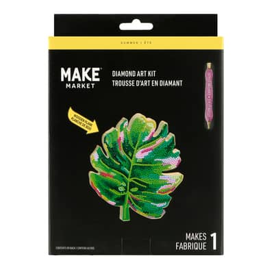 Palm Leaf Wood Block Diamond Art Kit by Make Market®