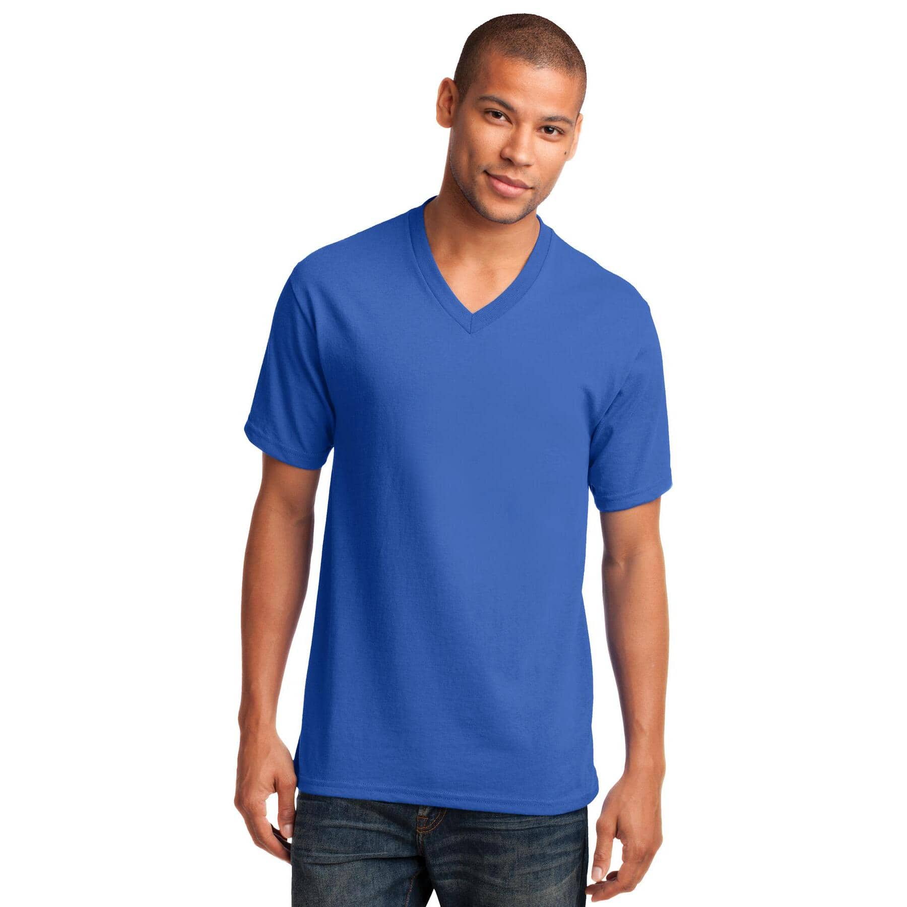 Port & Company® Men's Core Cotton V-Neck T-Shirt