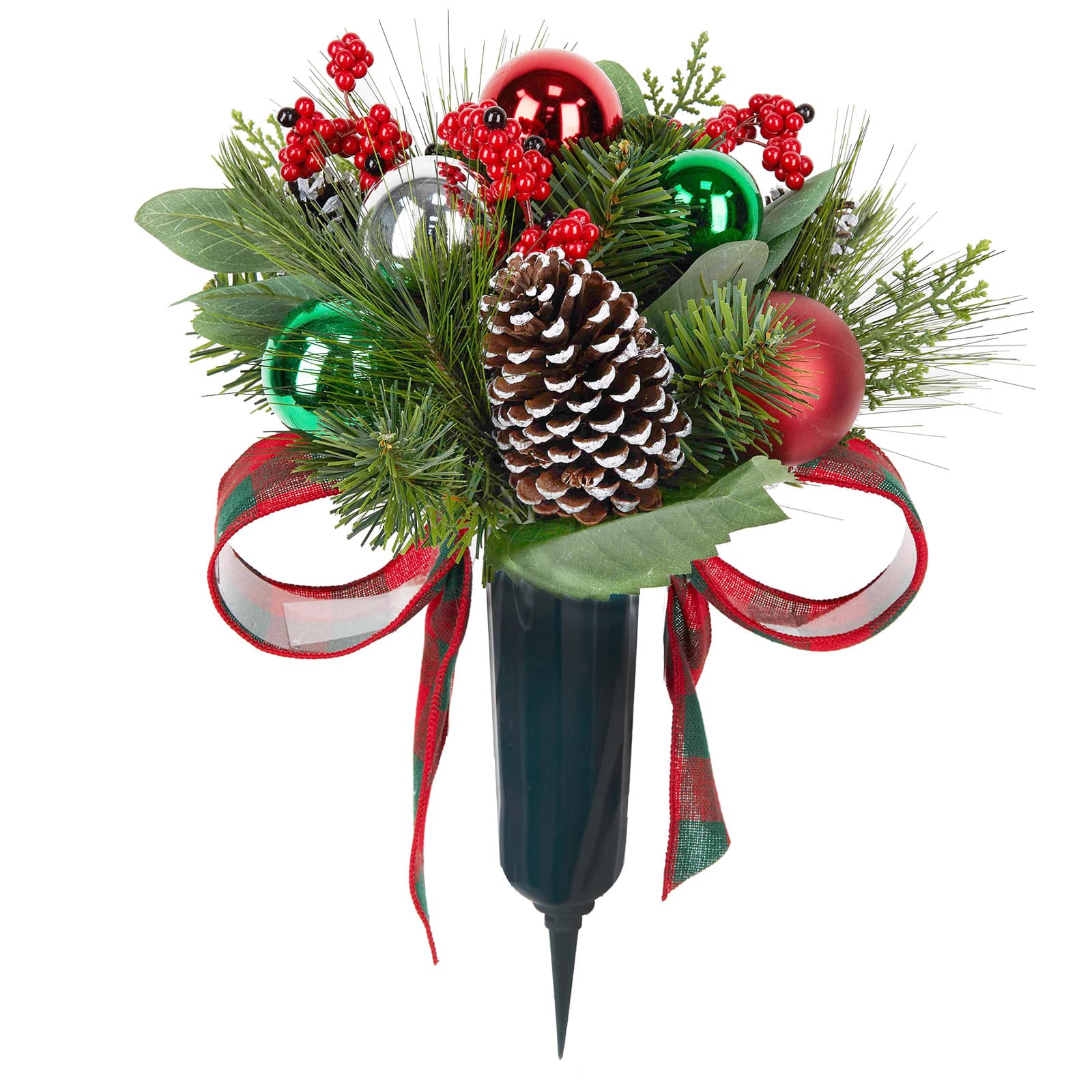 Red &#x26; Green Ornament &#x26; Pinecone Remembrance Cone by Ashland&#xAE;