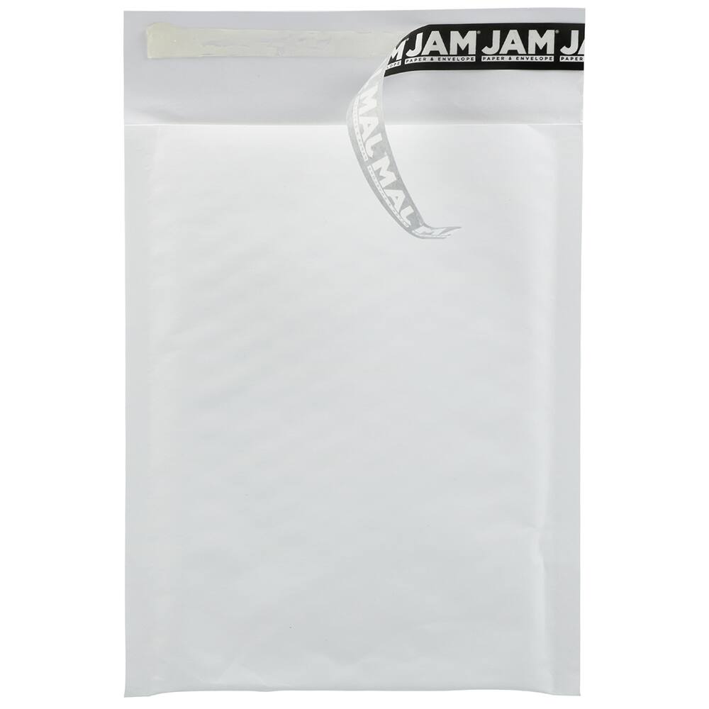 JAM Paper 6&#x22; x 8.5&#x22; White Kraft Bubble Lite Padded Mailers, 25ct.