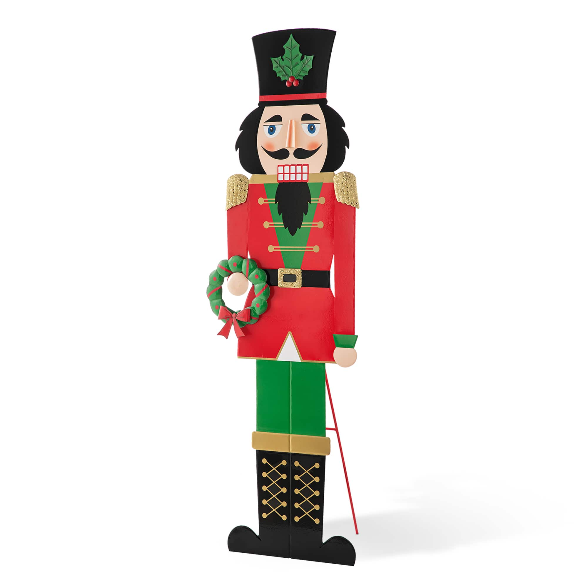 Glitzhome&#xAE; 60&#x22; Metal Nutcracker Porch D&#xE9;cor