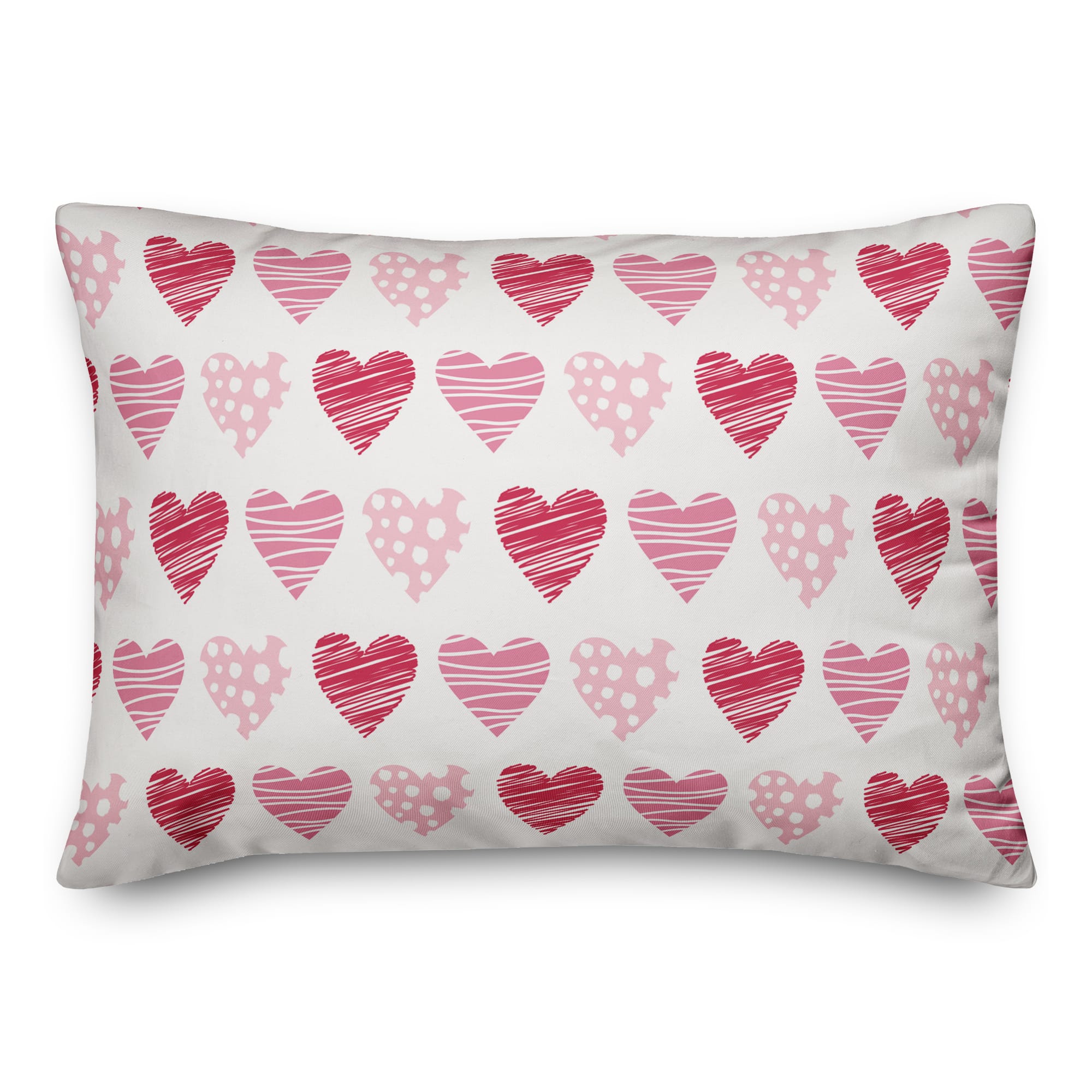 Tri Hearts Rectangle Throw Pillow