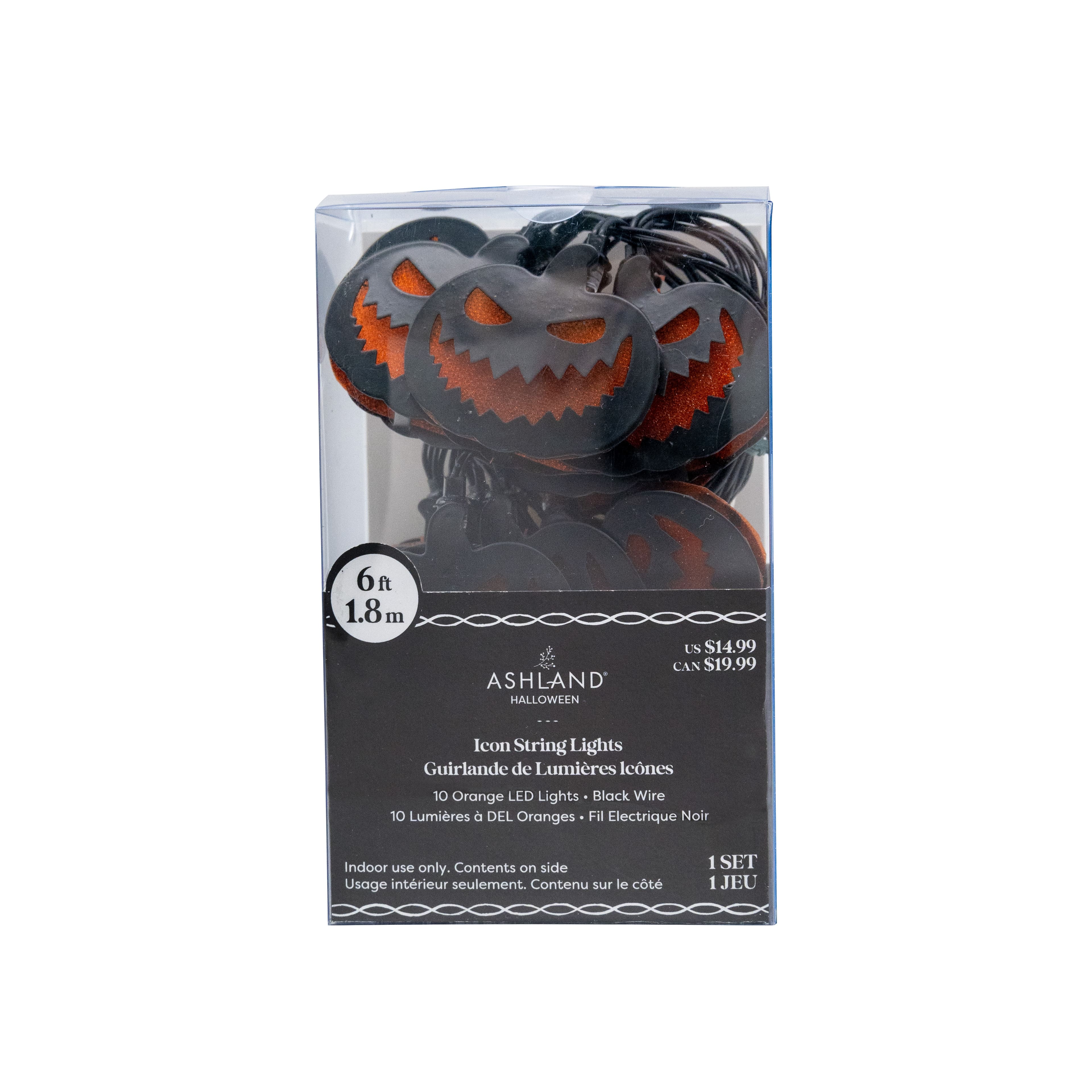 10ct. Jack-O&#x27;-Lantern LED Icon String Lights by Ashland&#xAE;