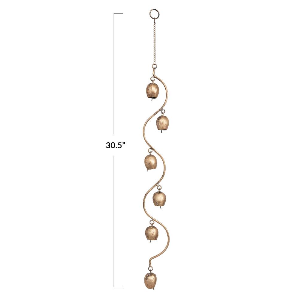 Hello Honey® 2.5" Antique Brass Finish Hanging Metal Bells Décor