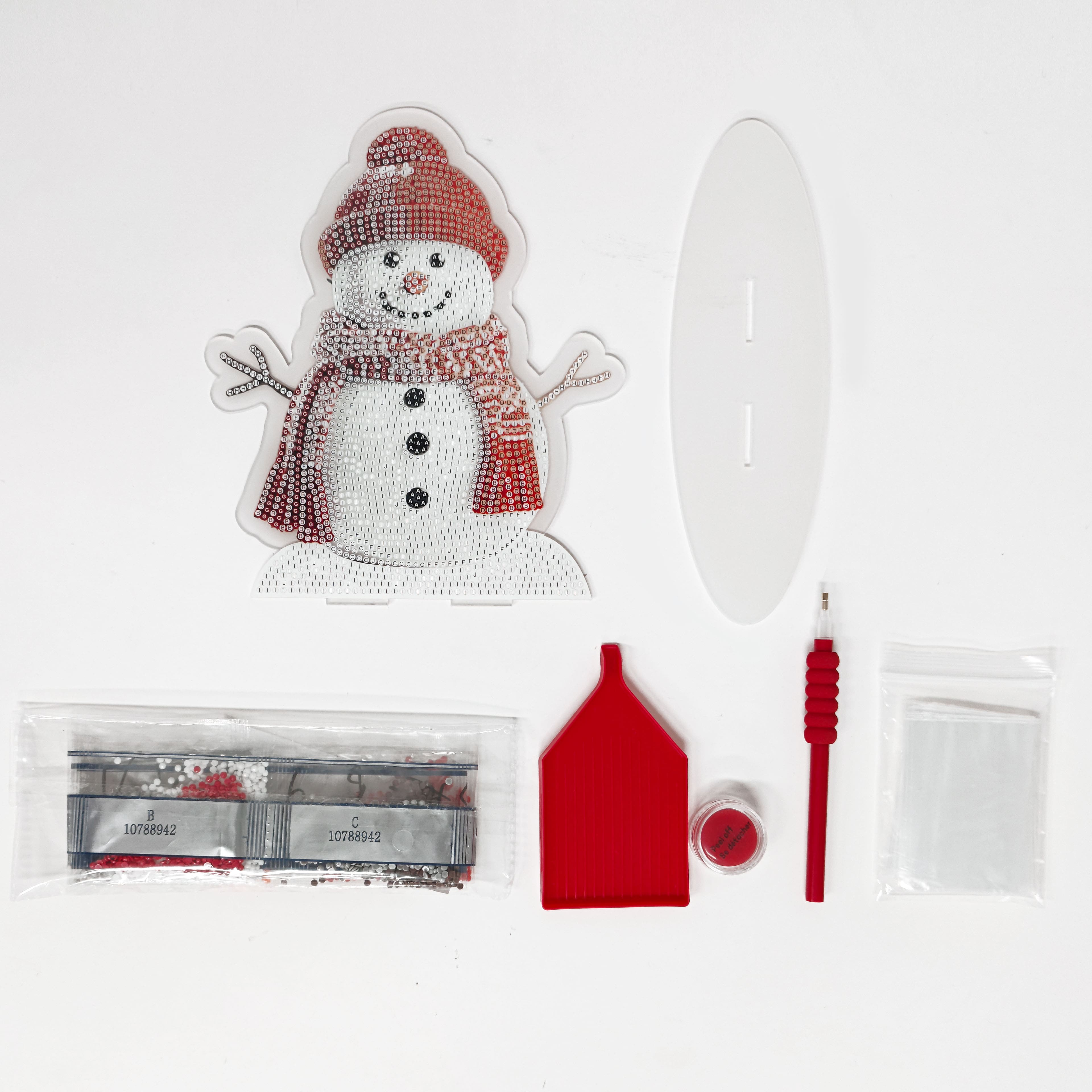 8&#x22; x 7.75&#x22; Snowman Diamond Art Table Topper Kit by Make Market&#xAE;