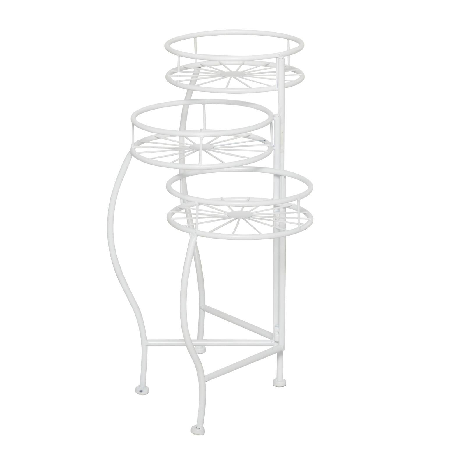 White Iron Transitional Plantstand, 21" x 19" x 18"