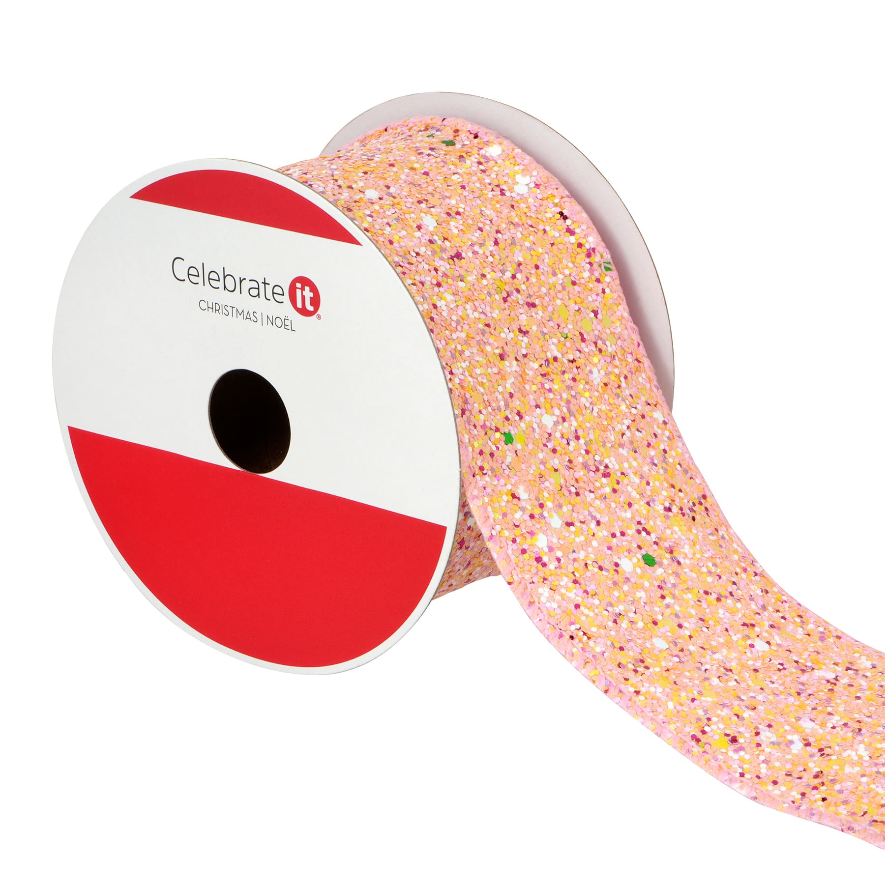 2.5&#x22; x 12ft. Pink Mix Wired Glitter Ribbon by Celebrate It&#xAE;