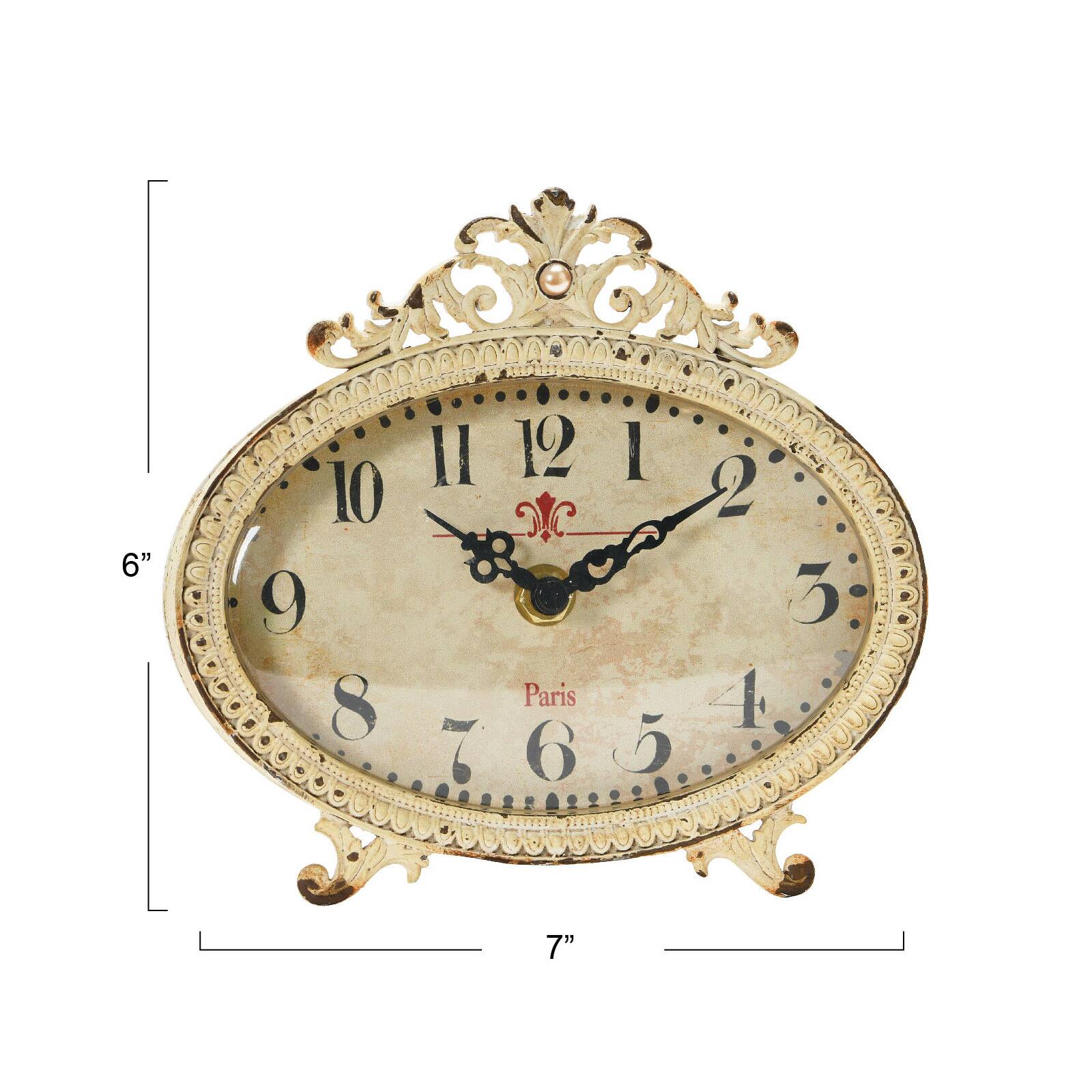 Hello Honey® 6.5" Distressed Pewter Mantel Clock