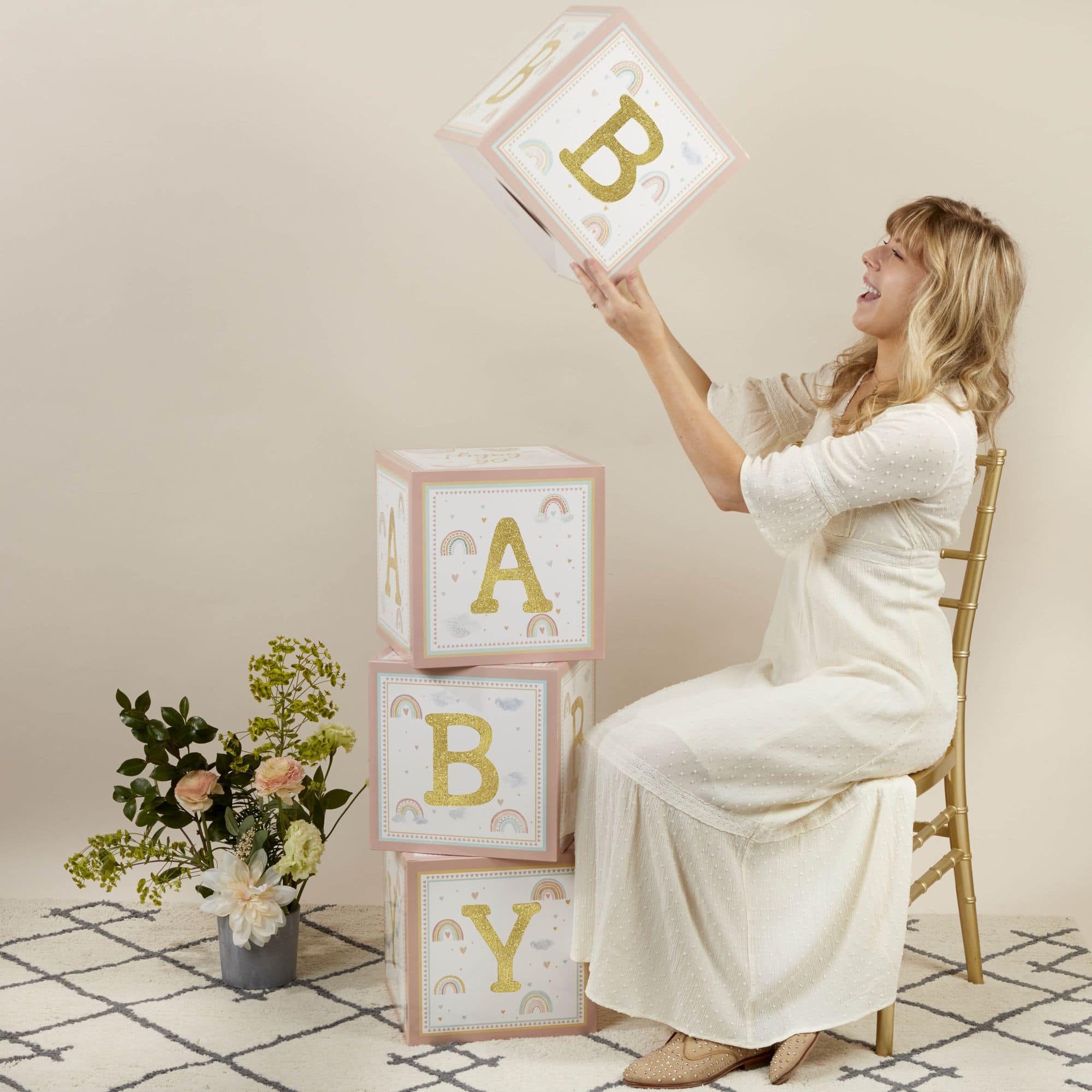Kate Aspen Boho Rainbow Baby Block Box Set, 4ct.