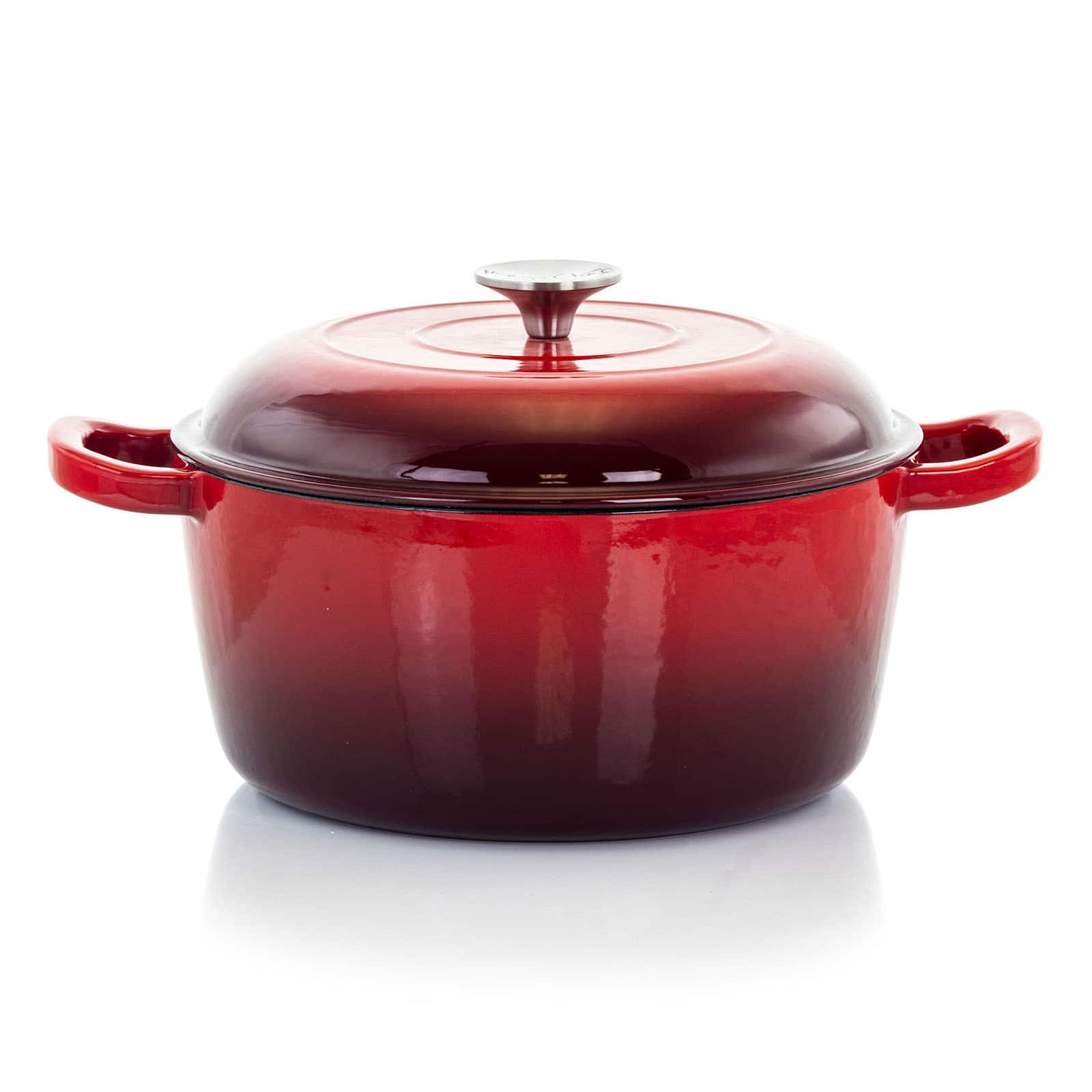 MegaChef 5qt. Red Enameled Cast Iron Casserole