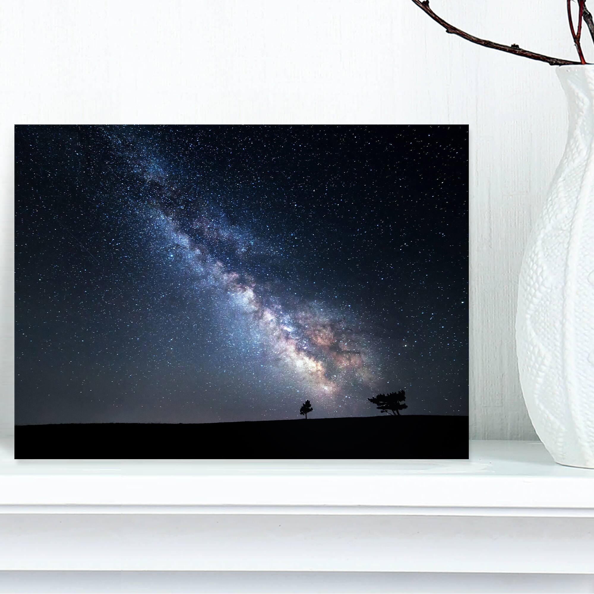 Designart - Summer Night with Stars in Crimea - Landscape Photography Canvas Print