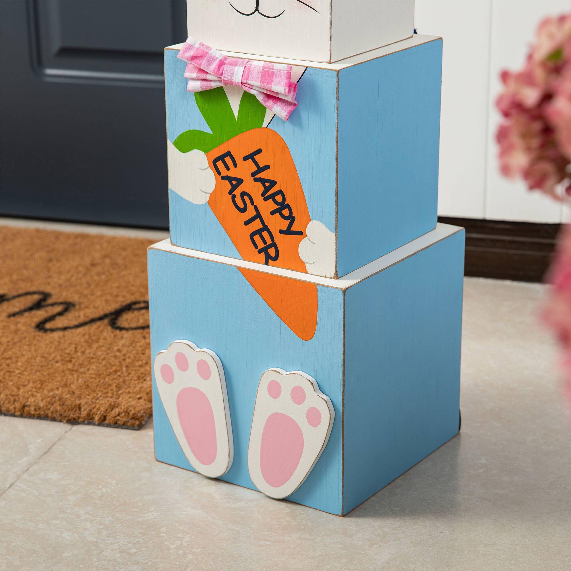 Glitzhome&#xAE; 24&#x22; Wooden Double Sided Easter &#x26; July 4th Porch D&#xE9;cor