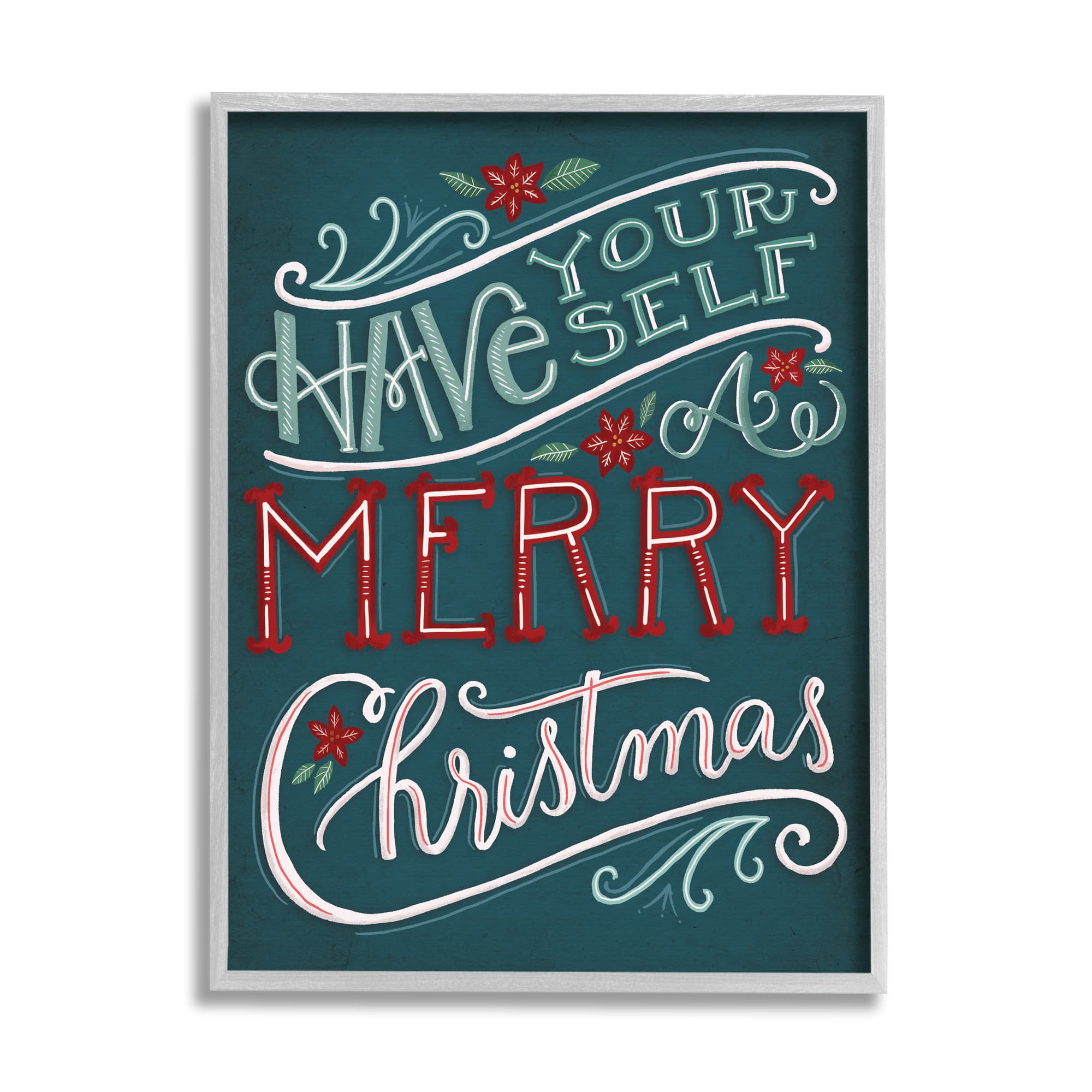 Stupell Industries Have Yourself Merry Christmas Phrase Framed Giclee Art