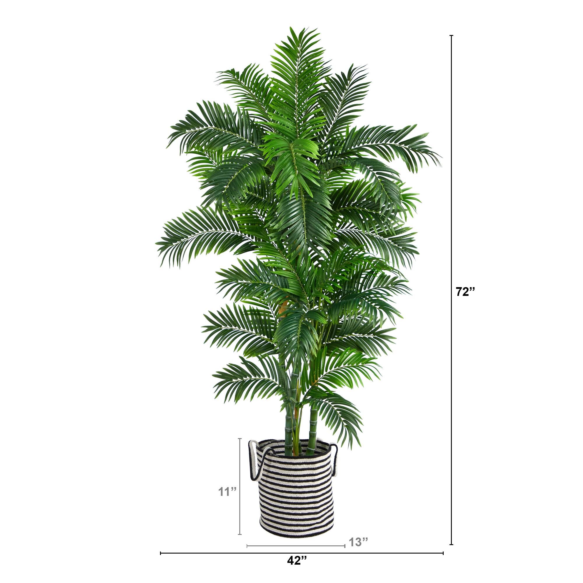 6ft. Curvy Parlor Artificial Palm Tree in Handmade and Natural Jute and Cotton Planter