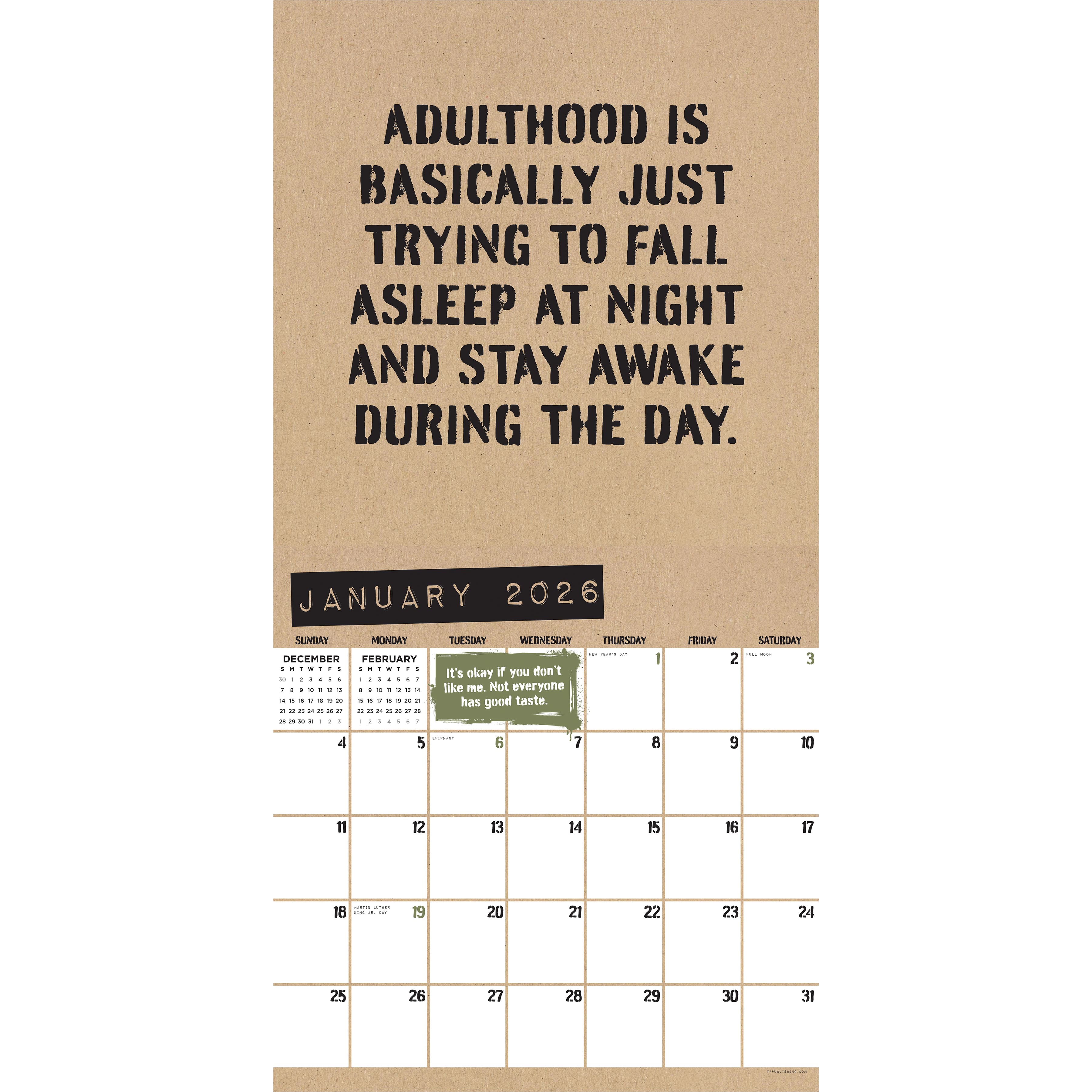2026 Anti-Affirmations Wall Calendar
