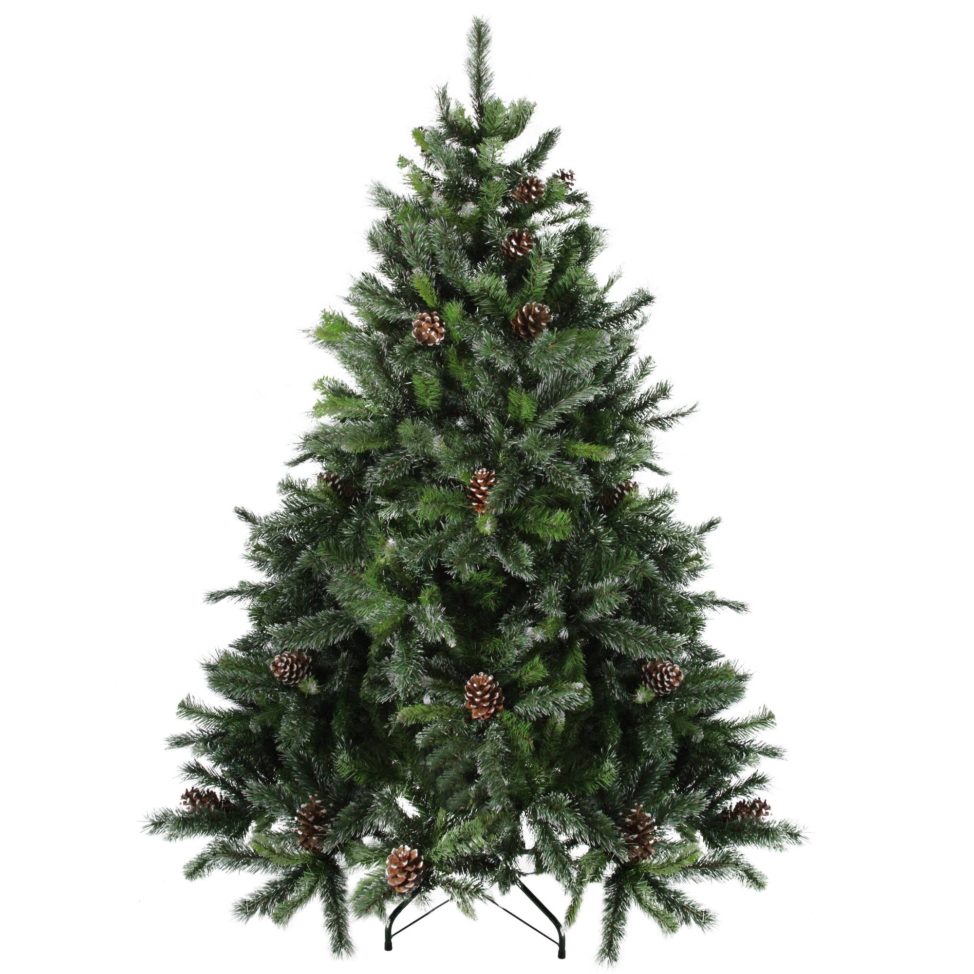 6.5ft. Unlit Snowy Delta Pine with Pinecones Artificial Christmas Tree
