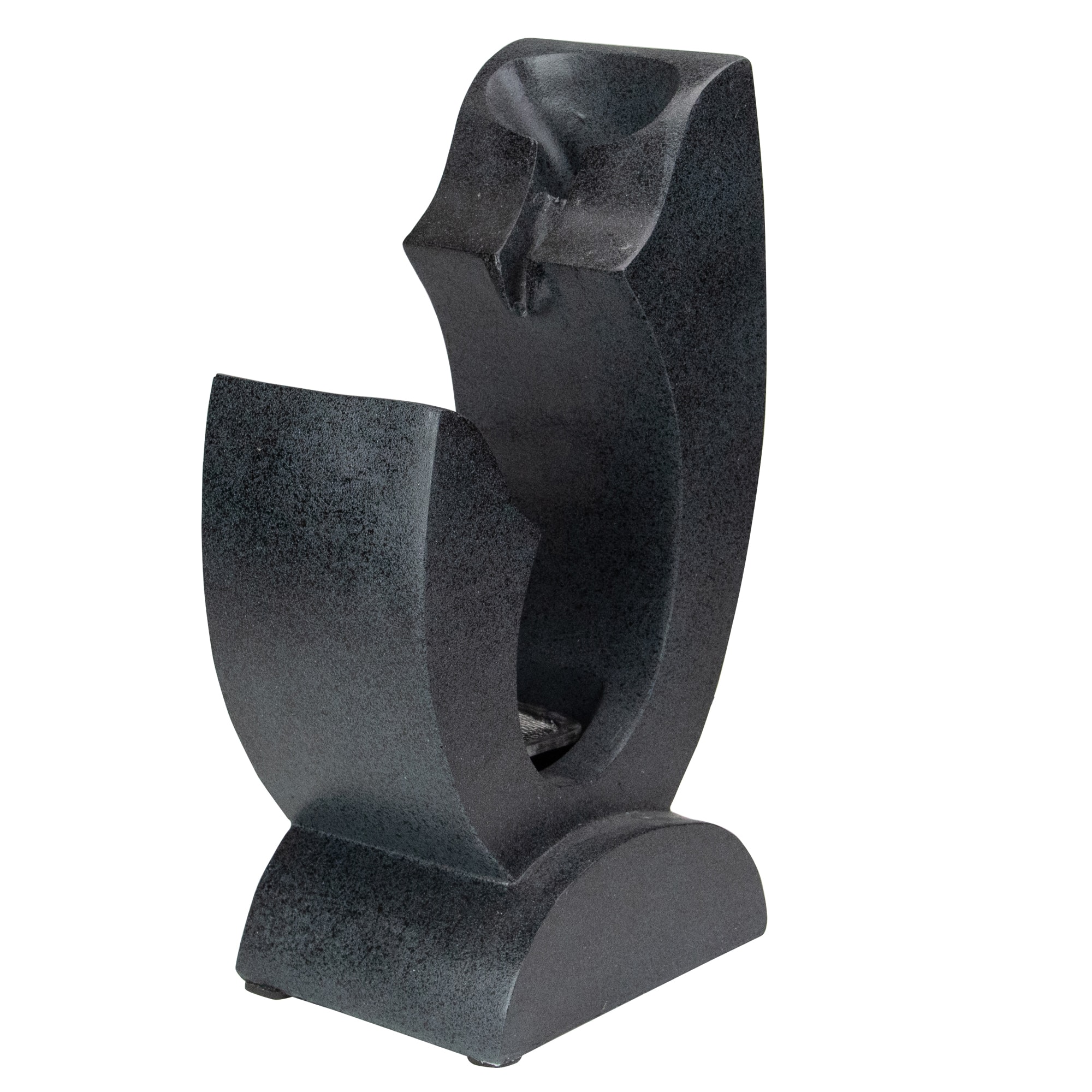 13.75" Black Small Modern Outdoor Garden Water Fountain
