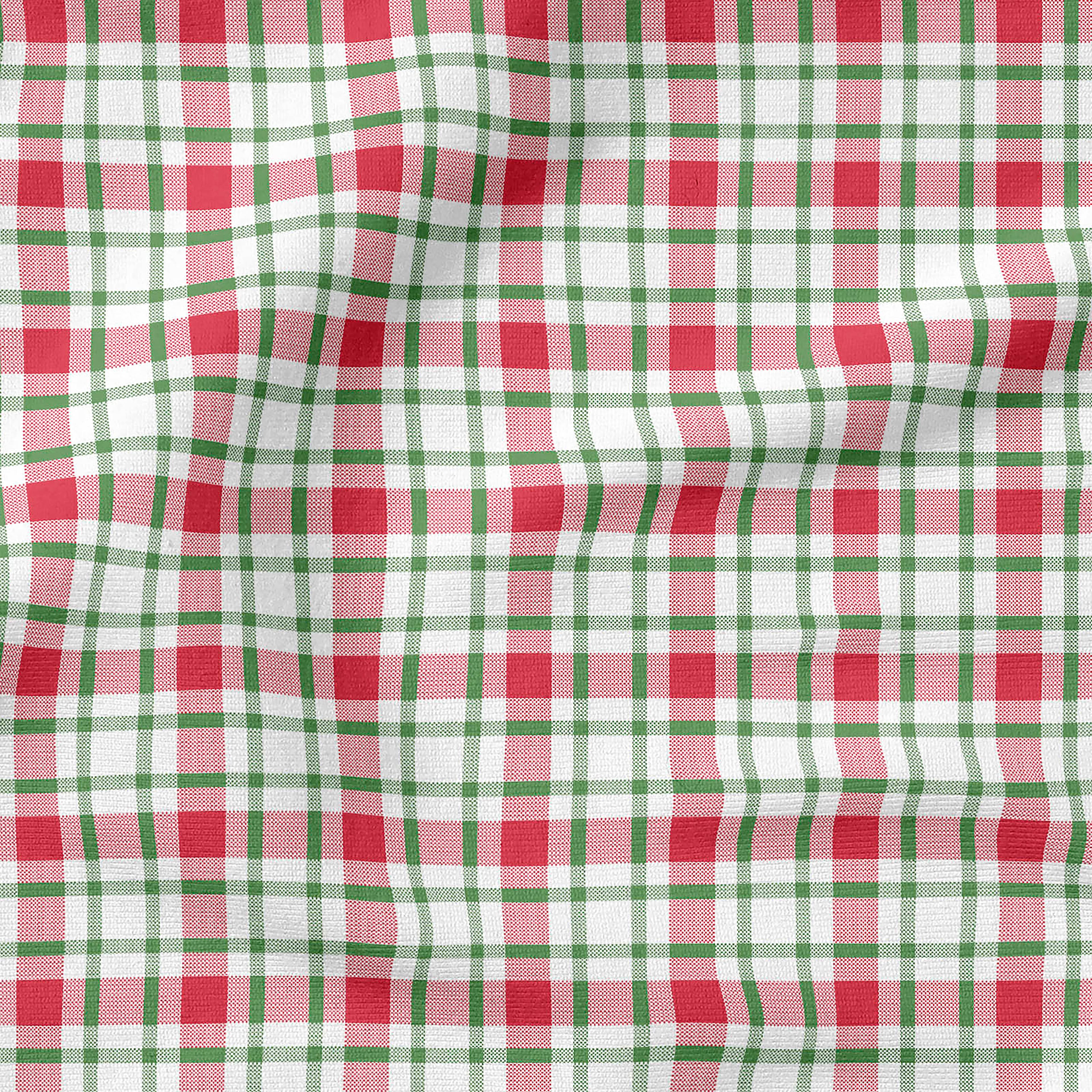 Fabric Editions White Winter Plaid Cotton Fabric