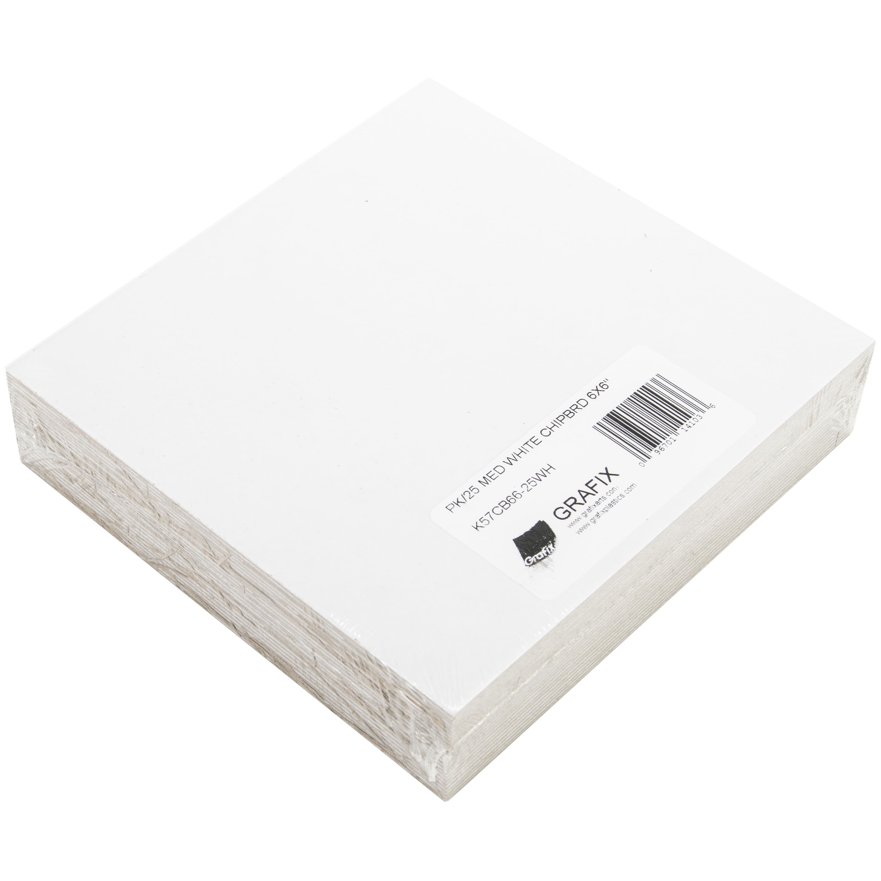 Grafix® White Medium Weight Chipboard Sheets, 25 Sheets