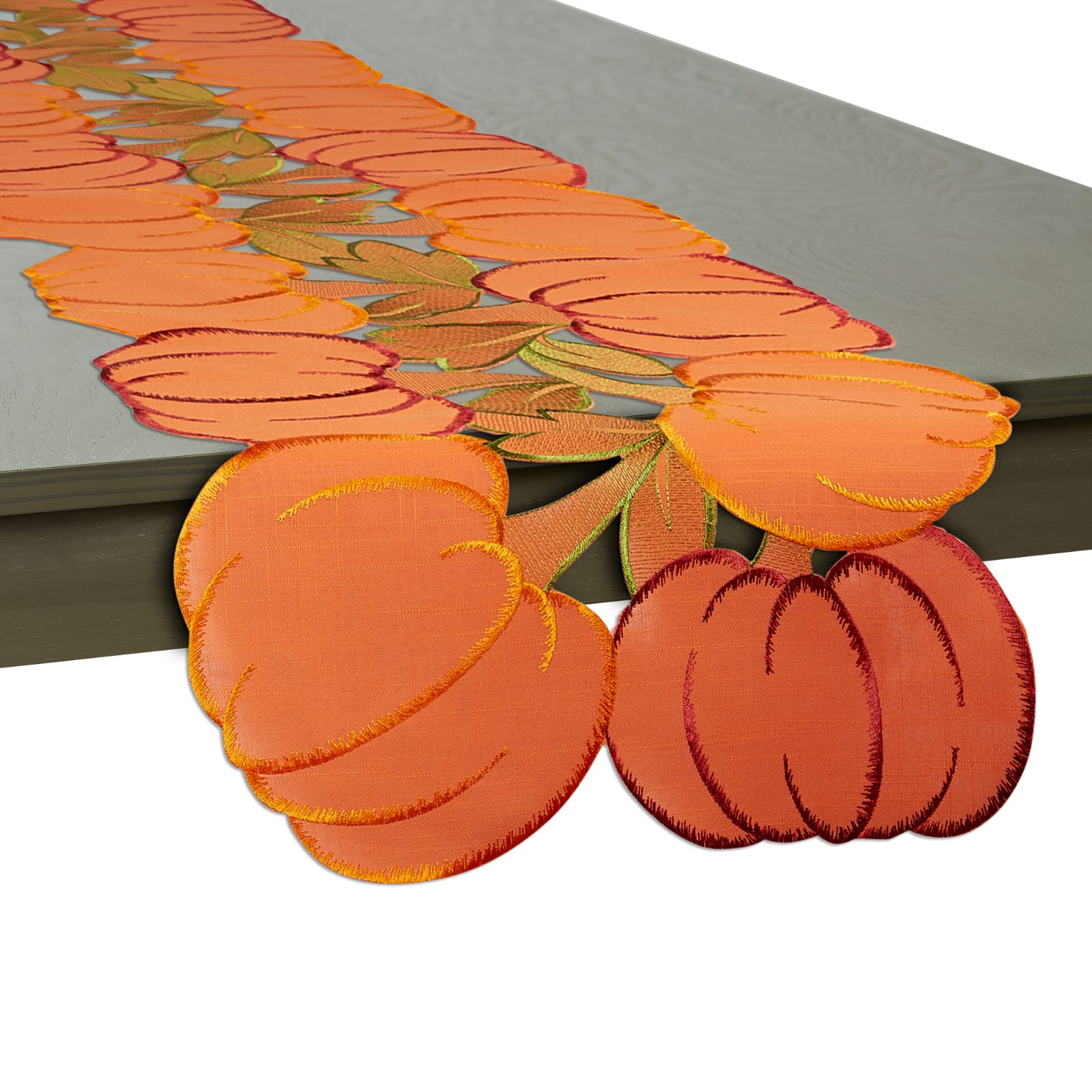 DII&#xAE; 108&#x22; Embroidered Pumpkins Table Runner