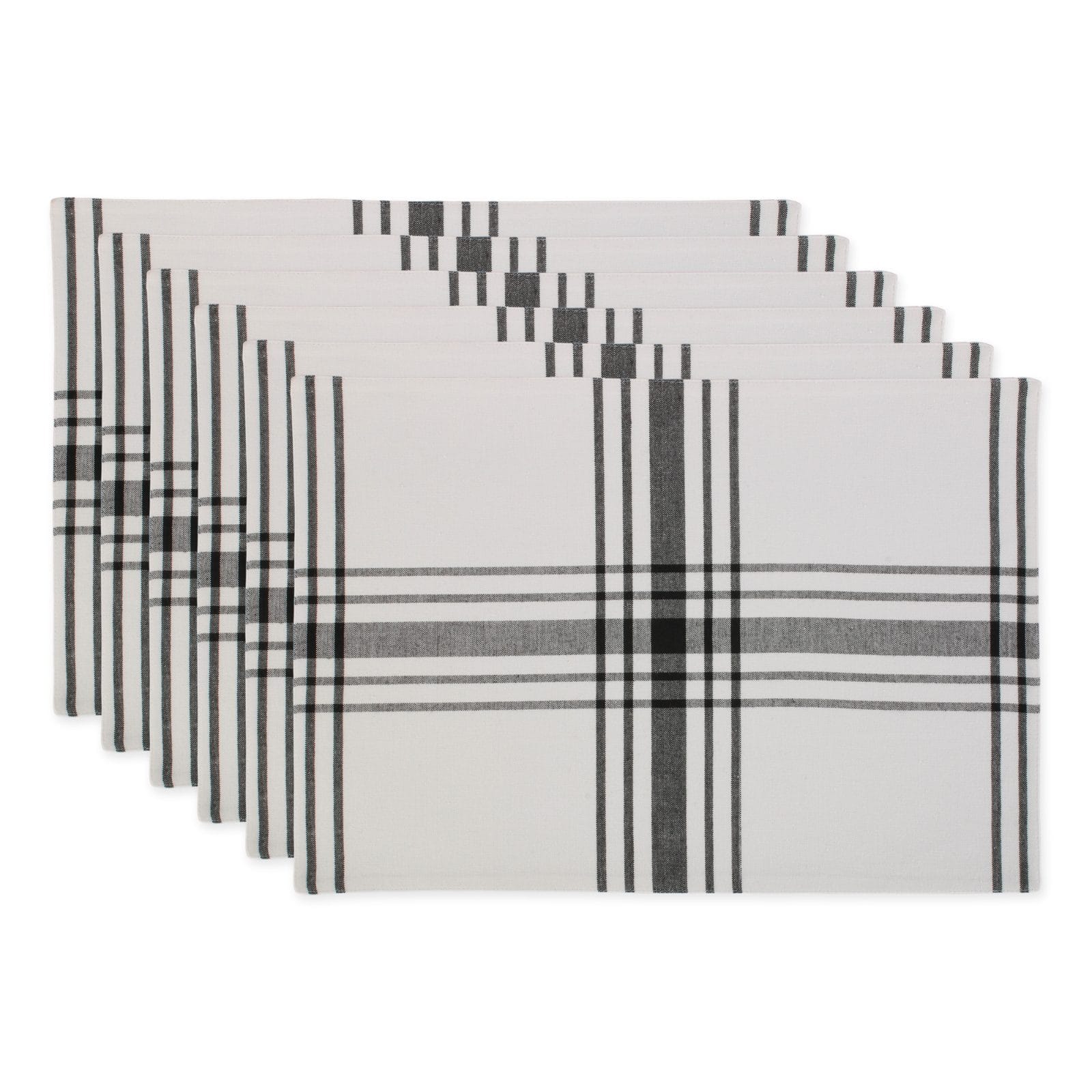 DII® Home Sweet Farmhouse Black Cotton Placemats, 6ct.