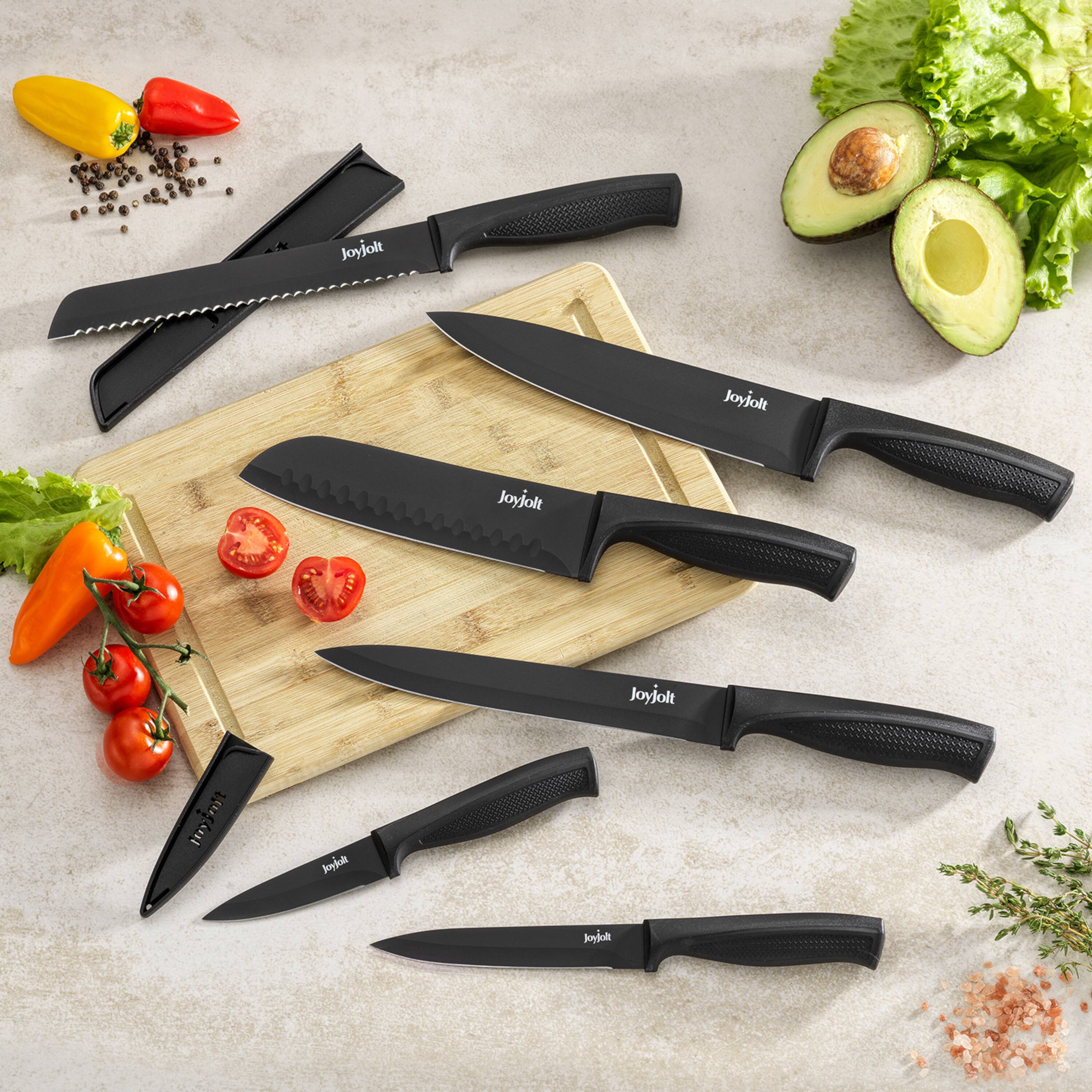 JoyJolt® Black Multipurpose Kitchen Knife Set