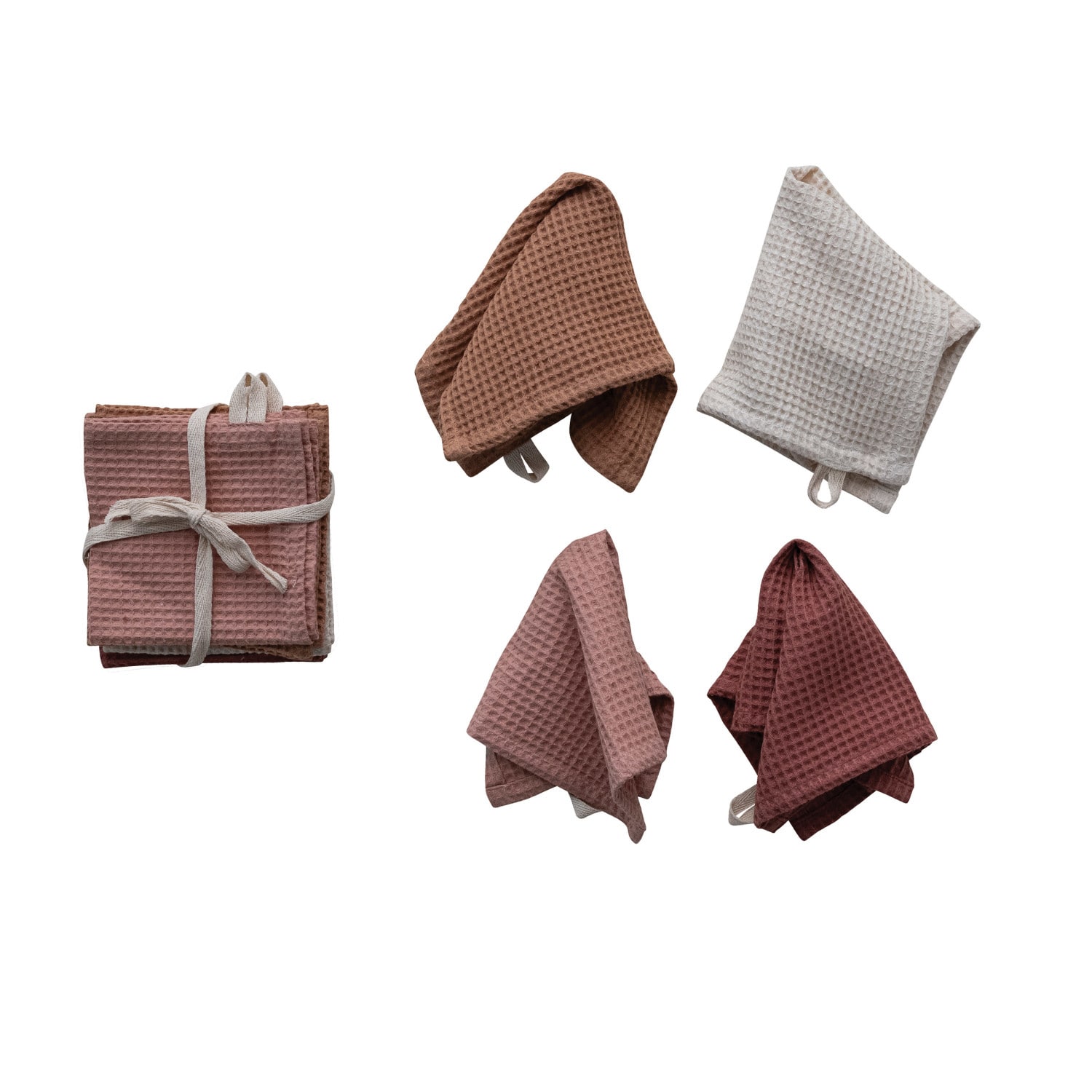 Hello Honey&#xAE; Woven Linen &#x26; Cotton Waffle Kitchen Dish Cloths Set