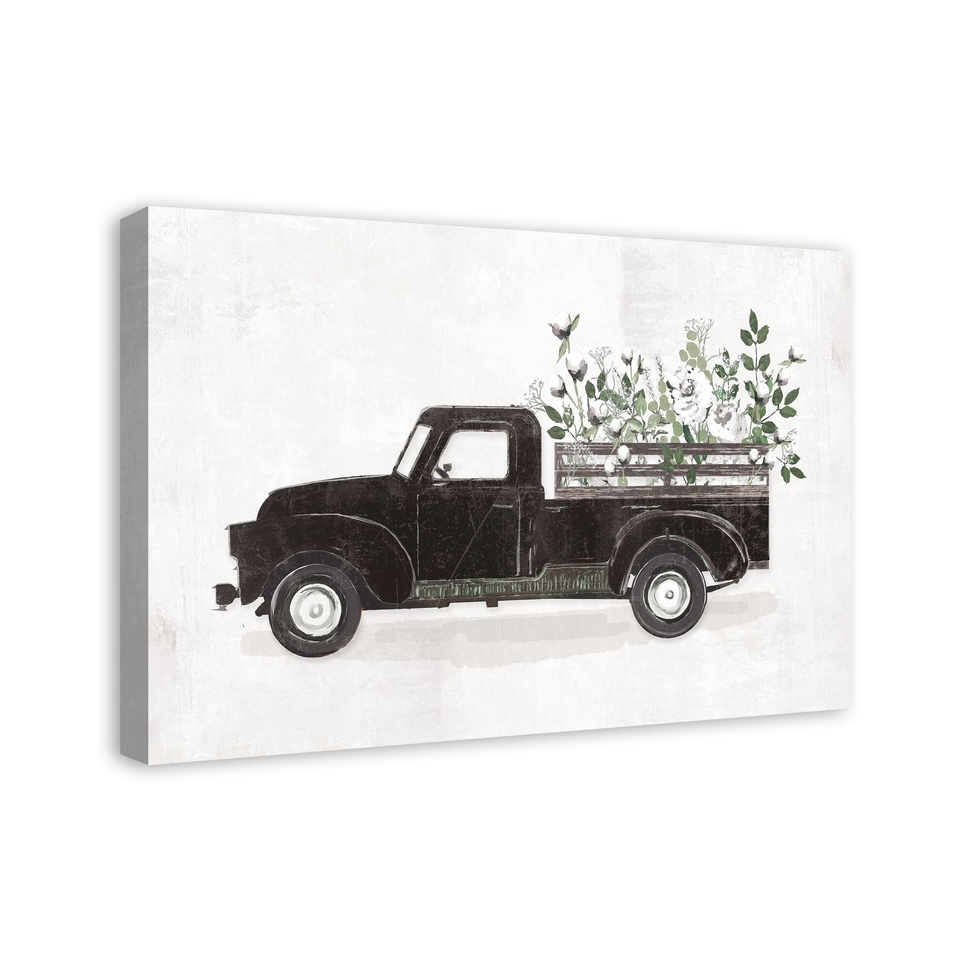 Flower Truck 30" x 20" Canvas Wall Art