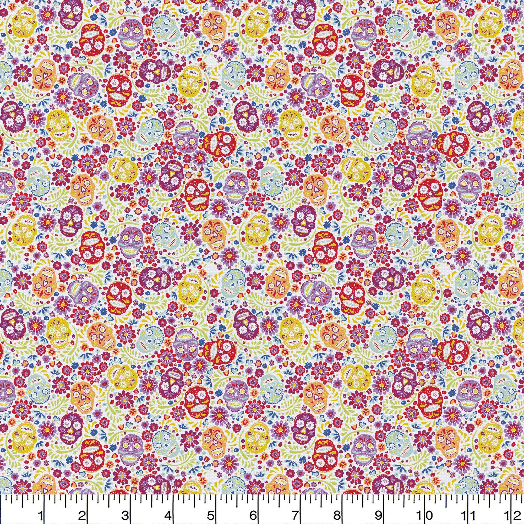 Camelot Fabrics Sugar Skulls Cotton Precut Fabric