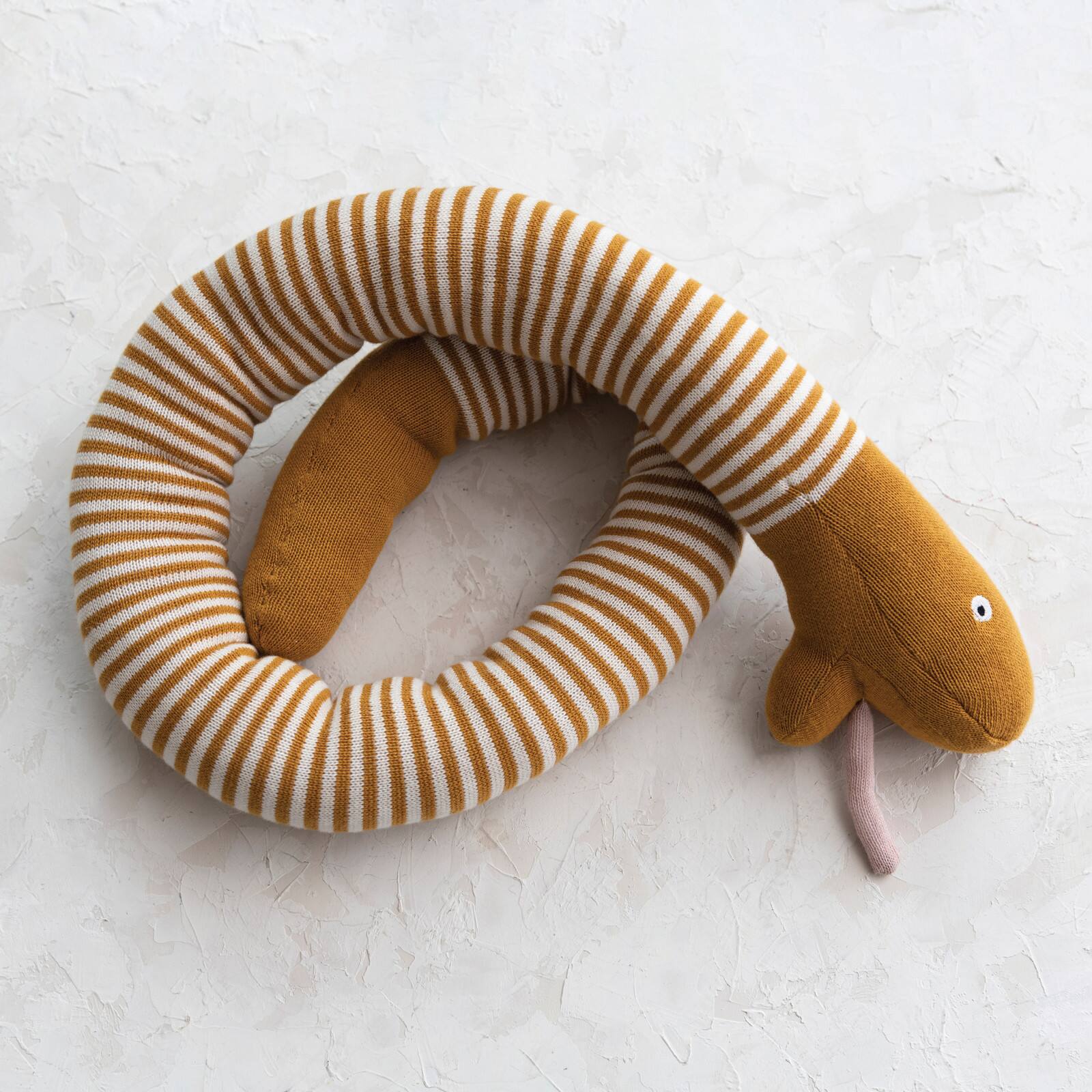 Hello Honey® 56" Mustard & Natural Plush Fabric Snake