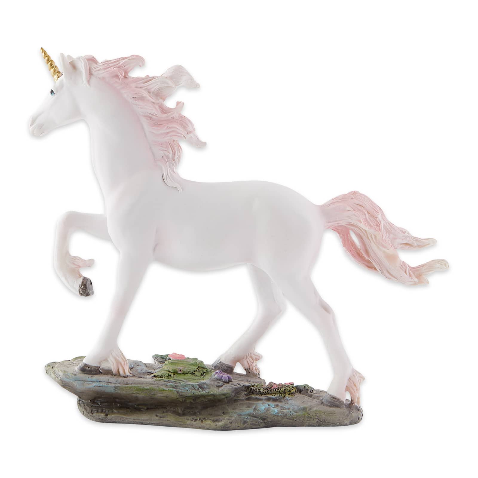 Unicorn Running Through Crystals Figurine 8&#x22; x 2.25&#x22; x 6.37&#x22;