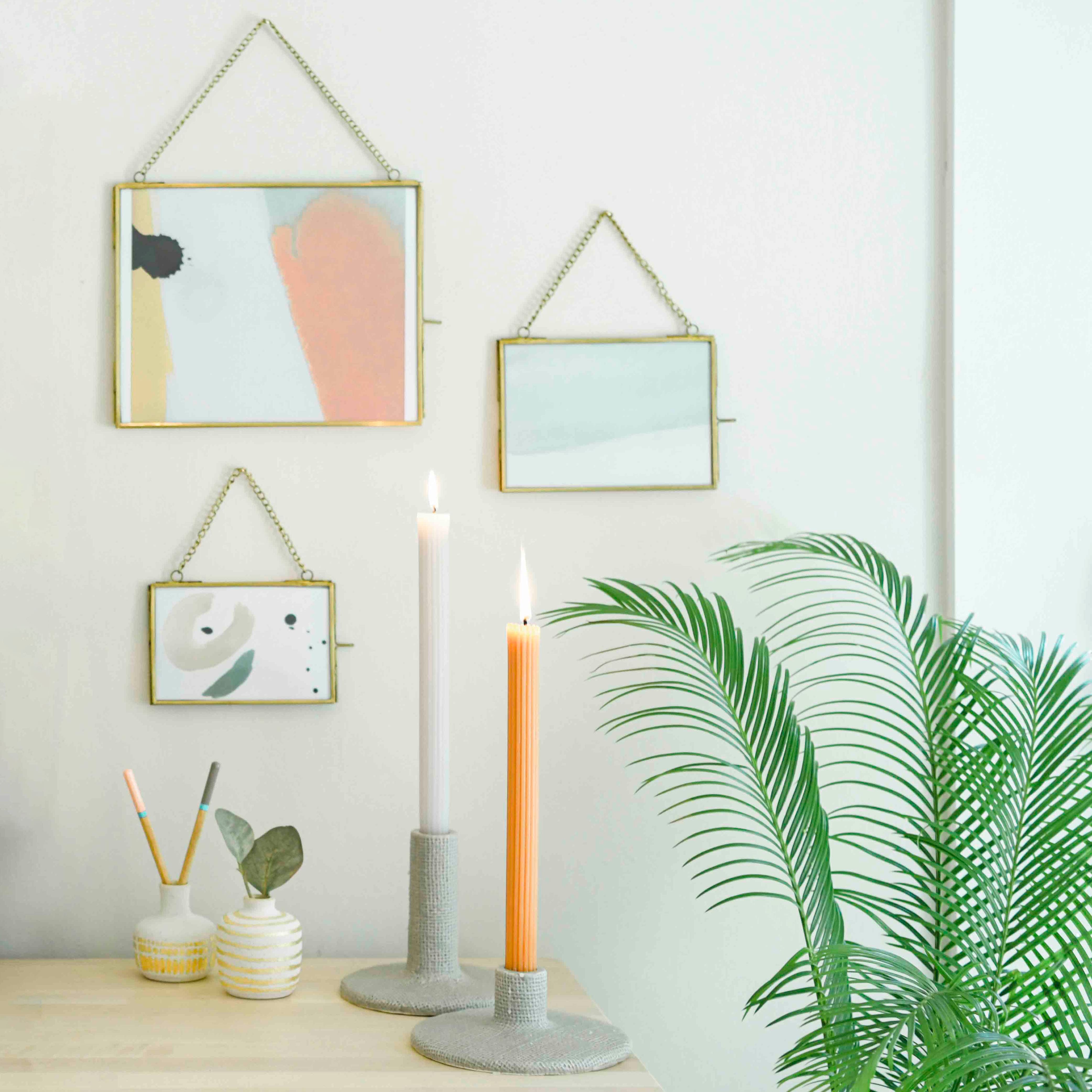 Hello Honey® 3 Pack Gold Brass Hanging Photo Frame