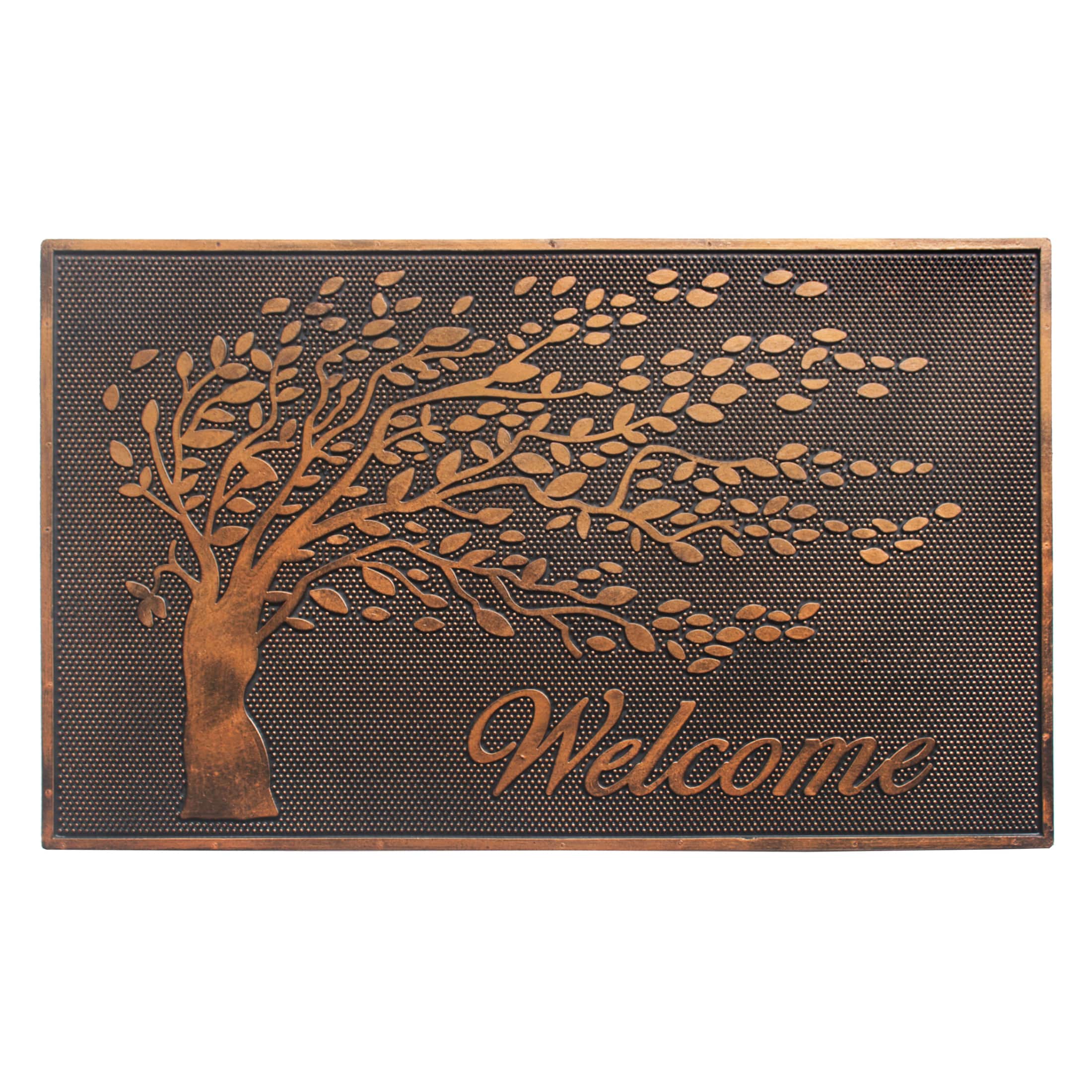 RugSmith Copper Molded Welcome Tree Doormat