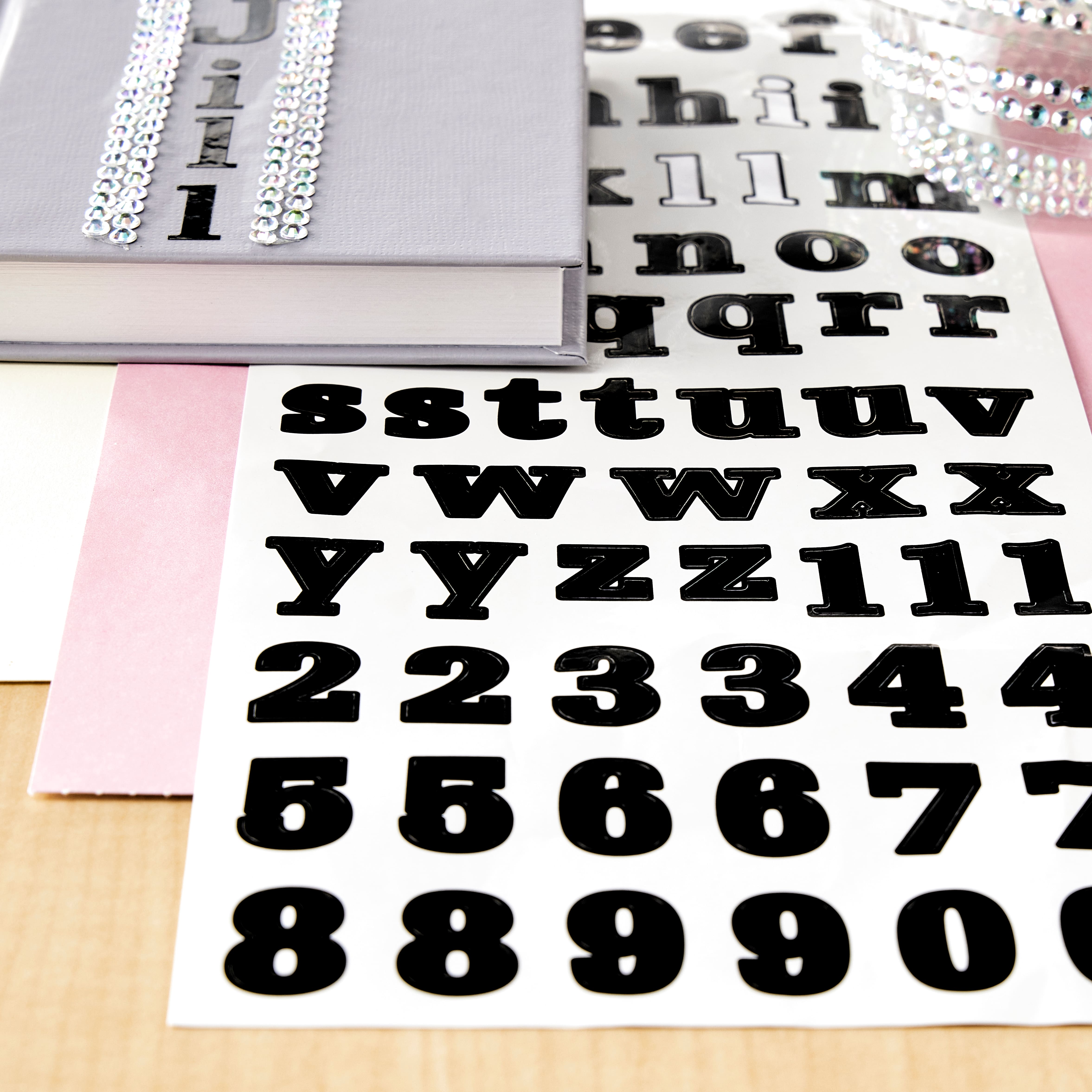 12 Pack: Black Small Font Alphabet Stickers by Recollections™