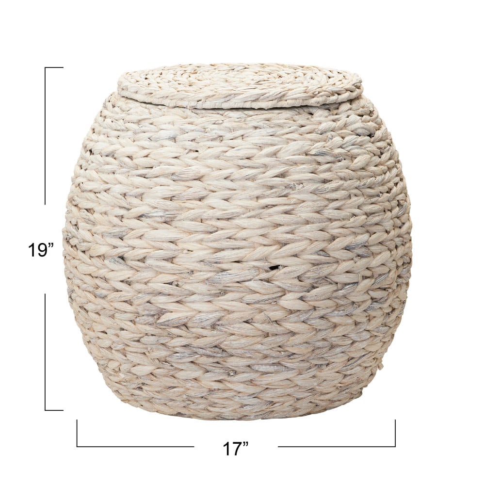 Household Essentials 19" Woven Hyacinth Storage End Table