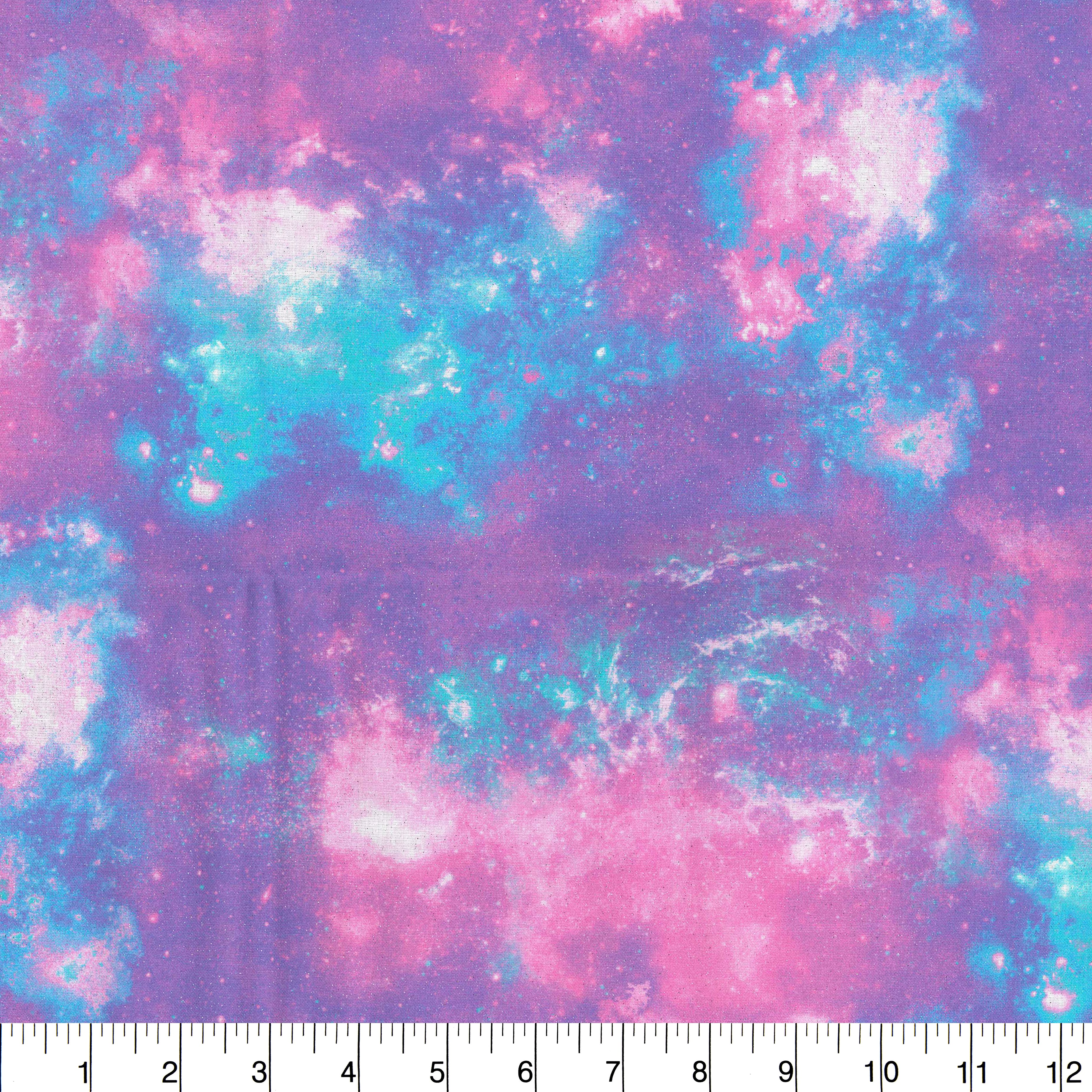 Fabric Traditions Pastel Galaxy Glitter Cotton Fabric