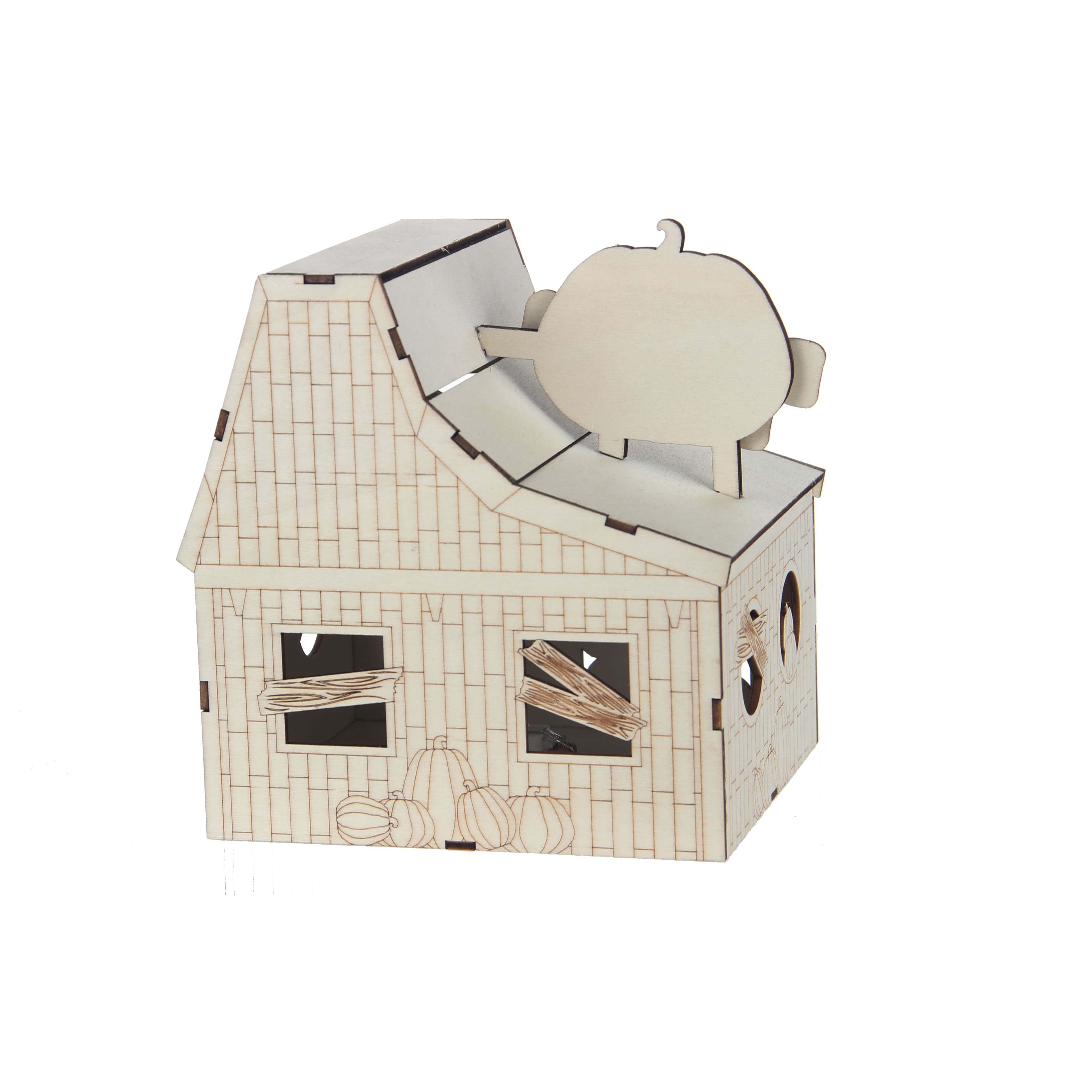 6" DIY Village Pumpkin Patch LED Wood Décor by Make Market®