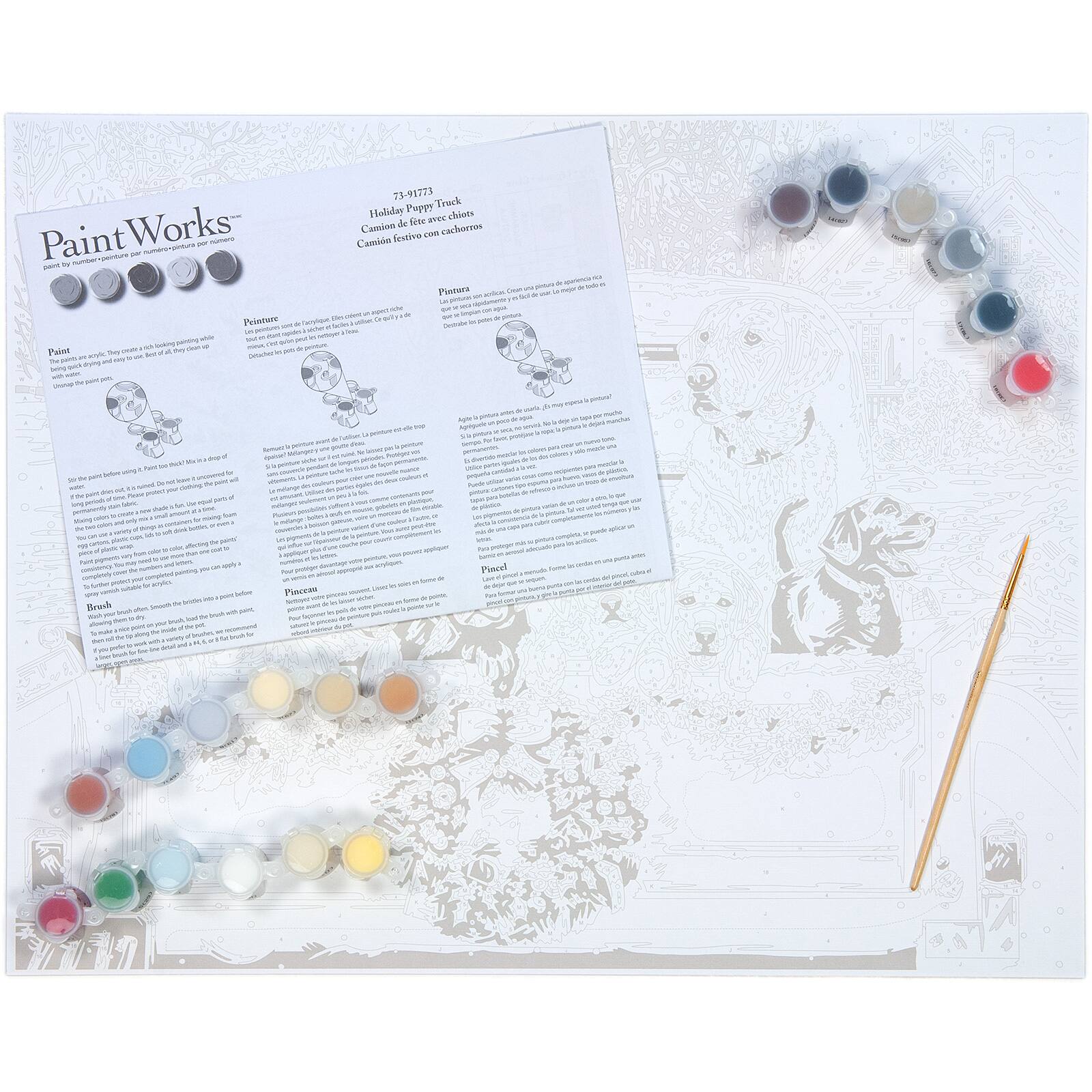 Dimensions&#xAE; PaintWorks&#x2122; Paint-by-Number Kit, Holiday Puppy Truck