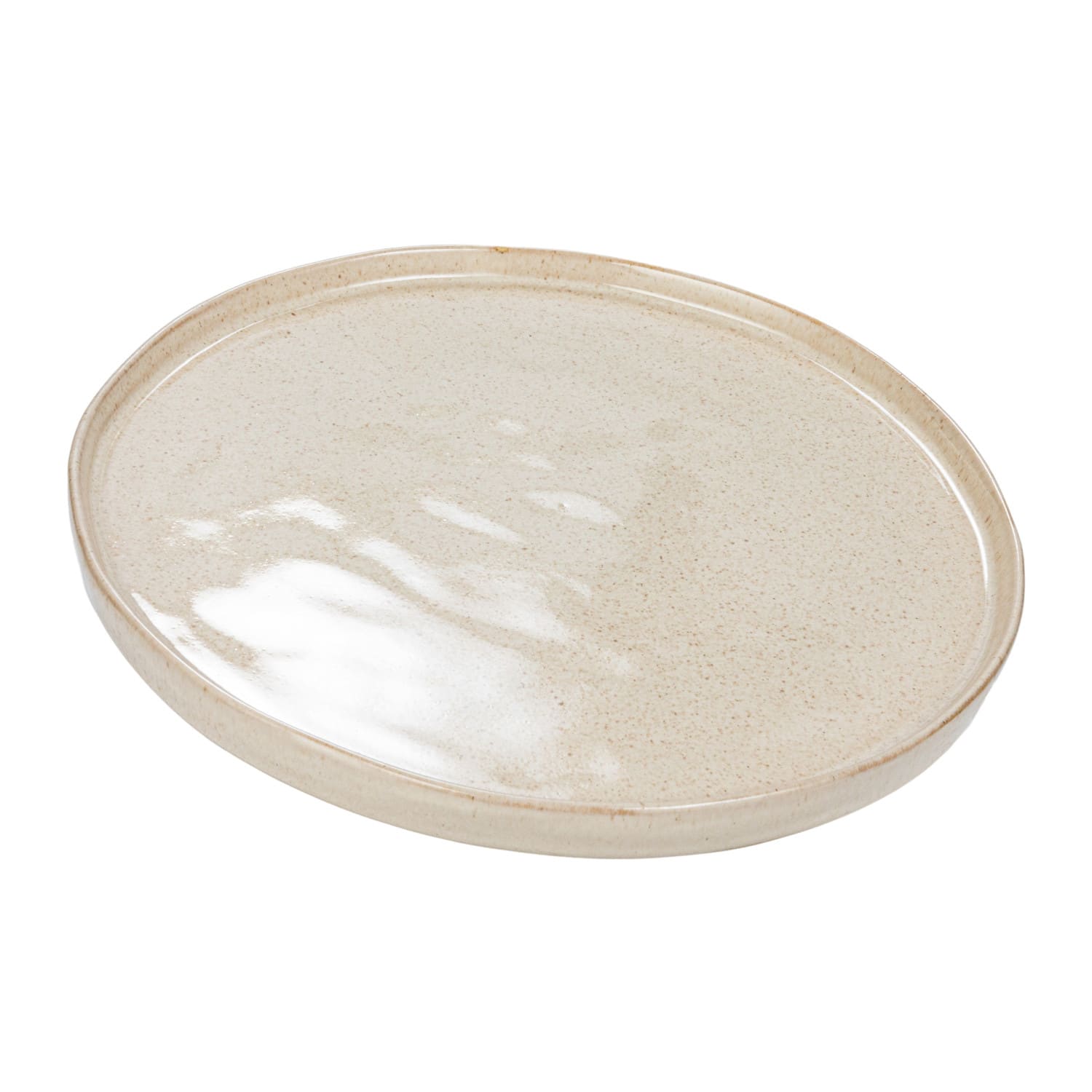 10.25&#x22; Cream Speckled Glaze Stoneware Plate, 2ct.