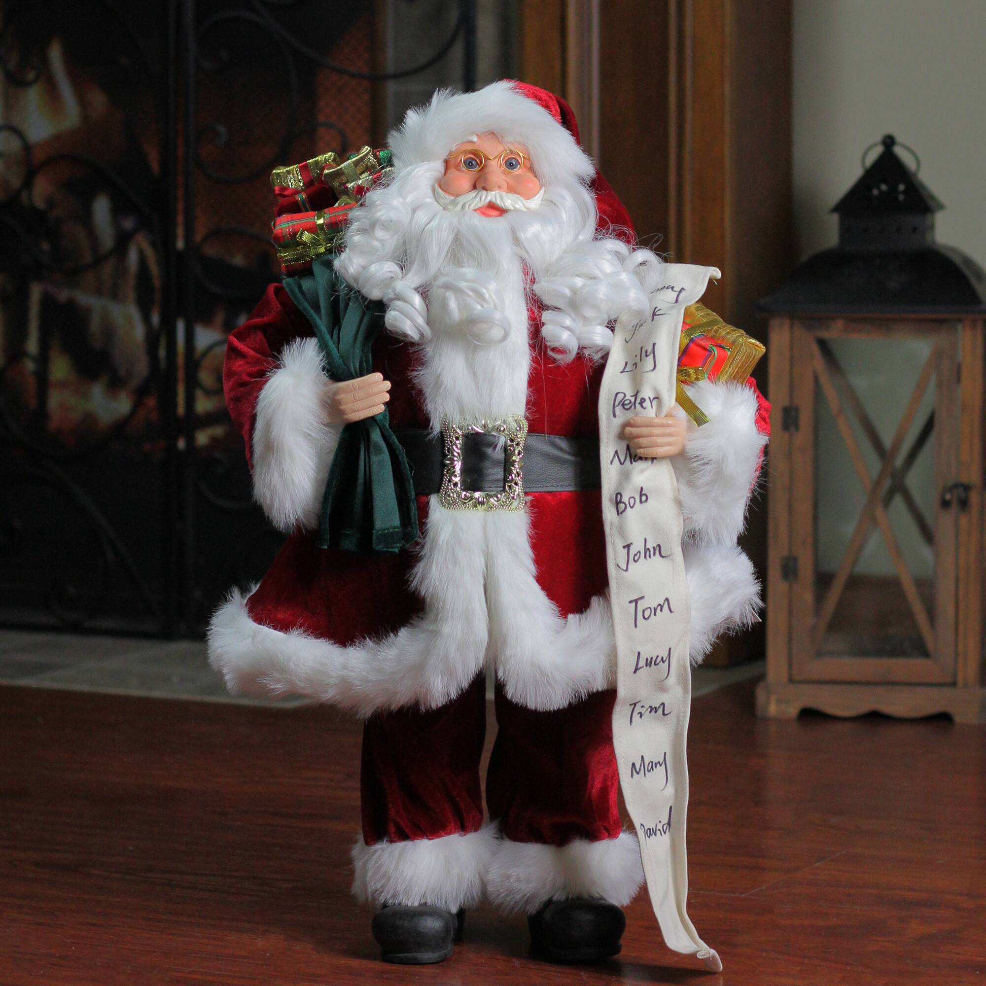 36" Santa Claus with Naughty or Nice List Christmas Figure