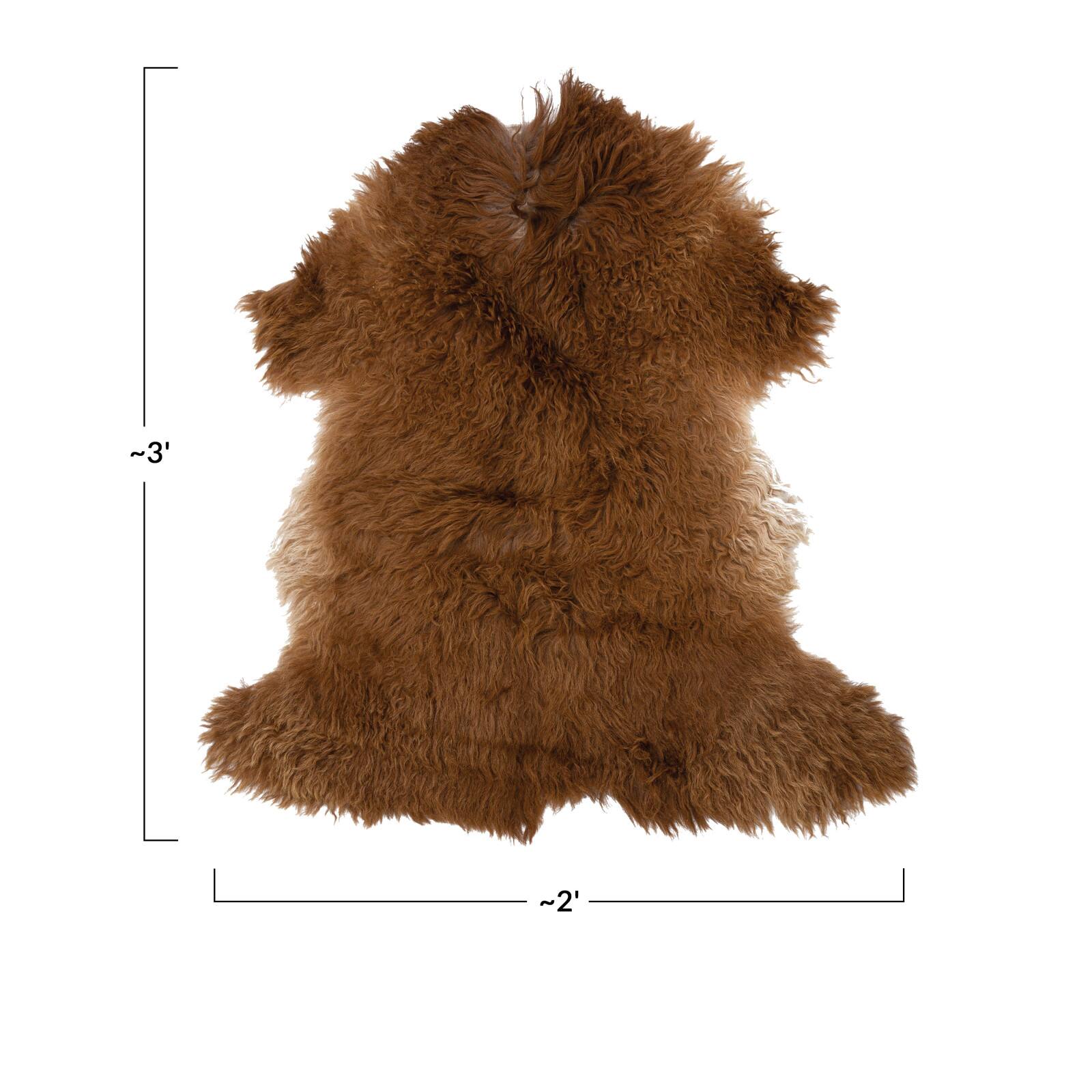 Hello Honey&#xAE; 3ft. Natural Brown Fur Rug