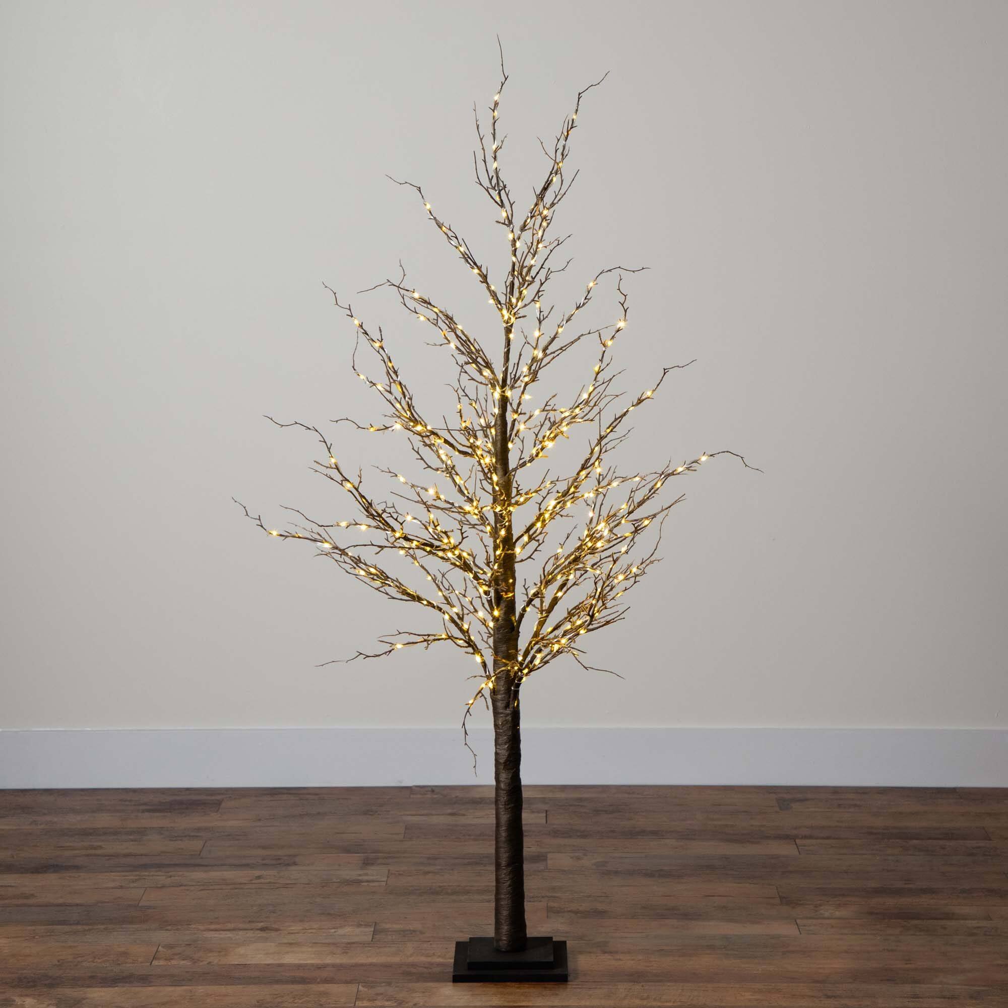 5ft. Pre-Lit Artificial Christmas Twig Tree, Warm White LED Lights
