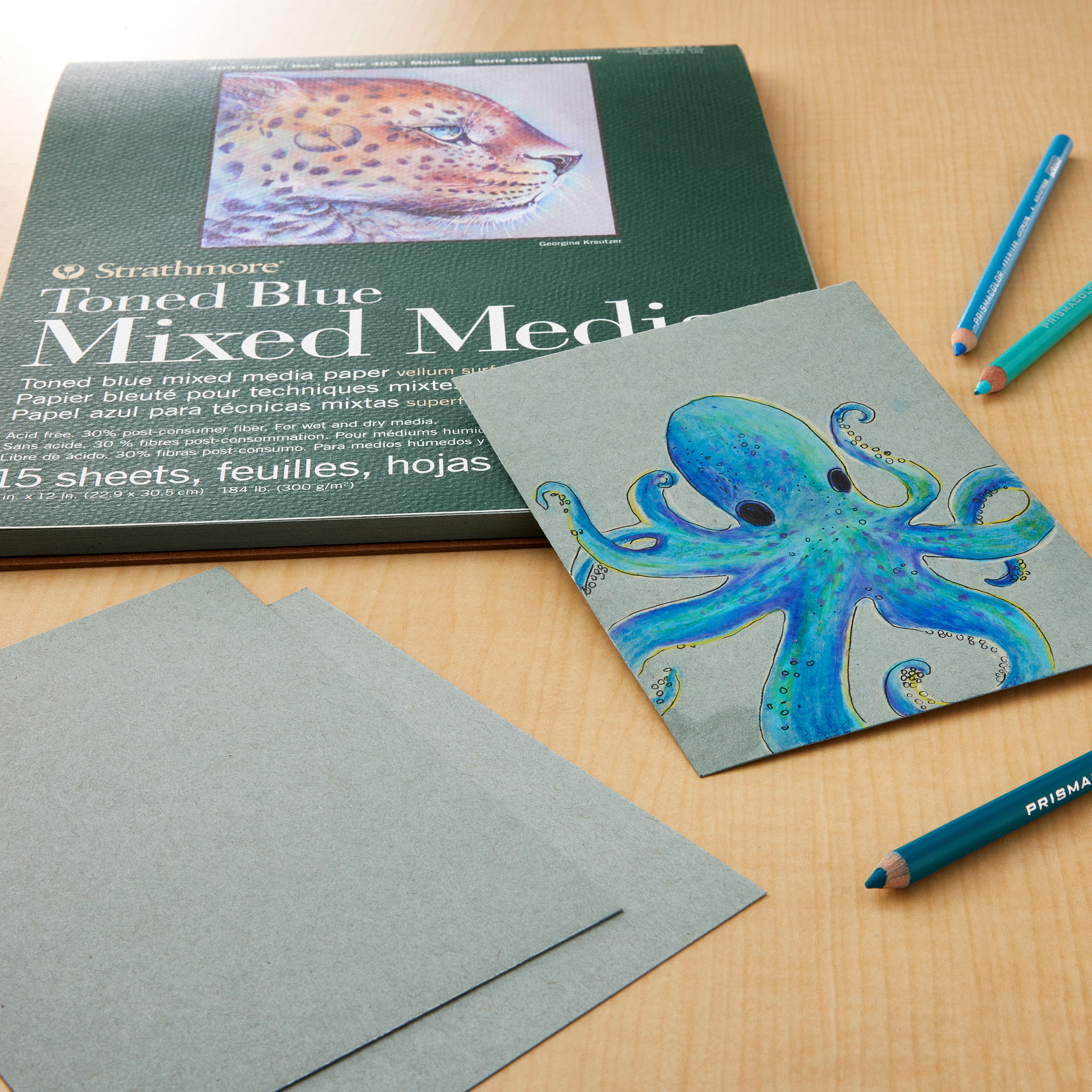 Strathmore&#xAE; 400 Series Recycled Toned Blue Mixed Media Paper Pad