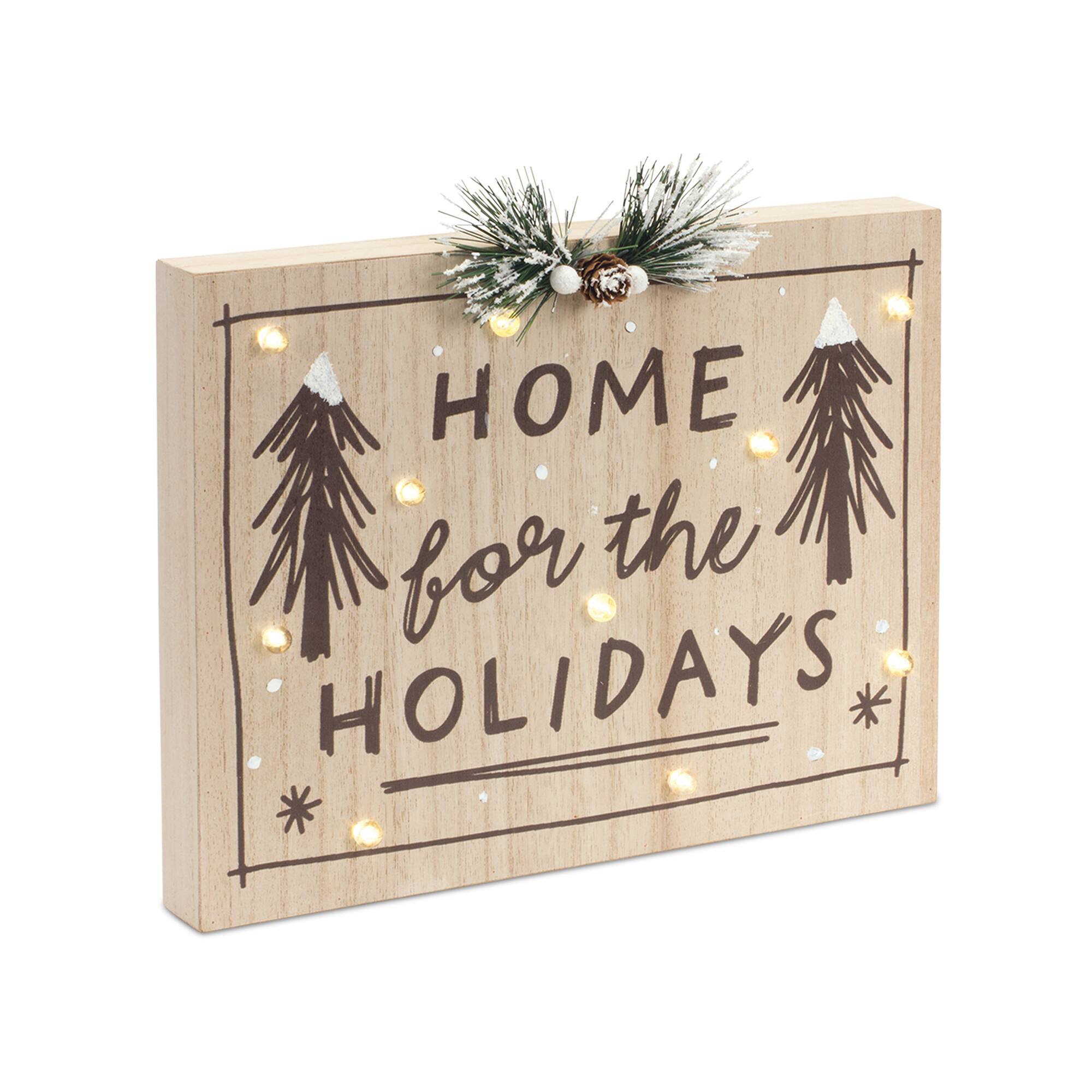 Holiday & Snow LED Sign Set, 8" & 9.25"